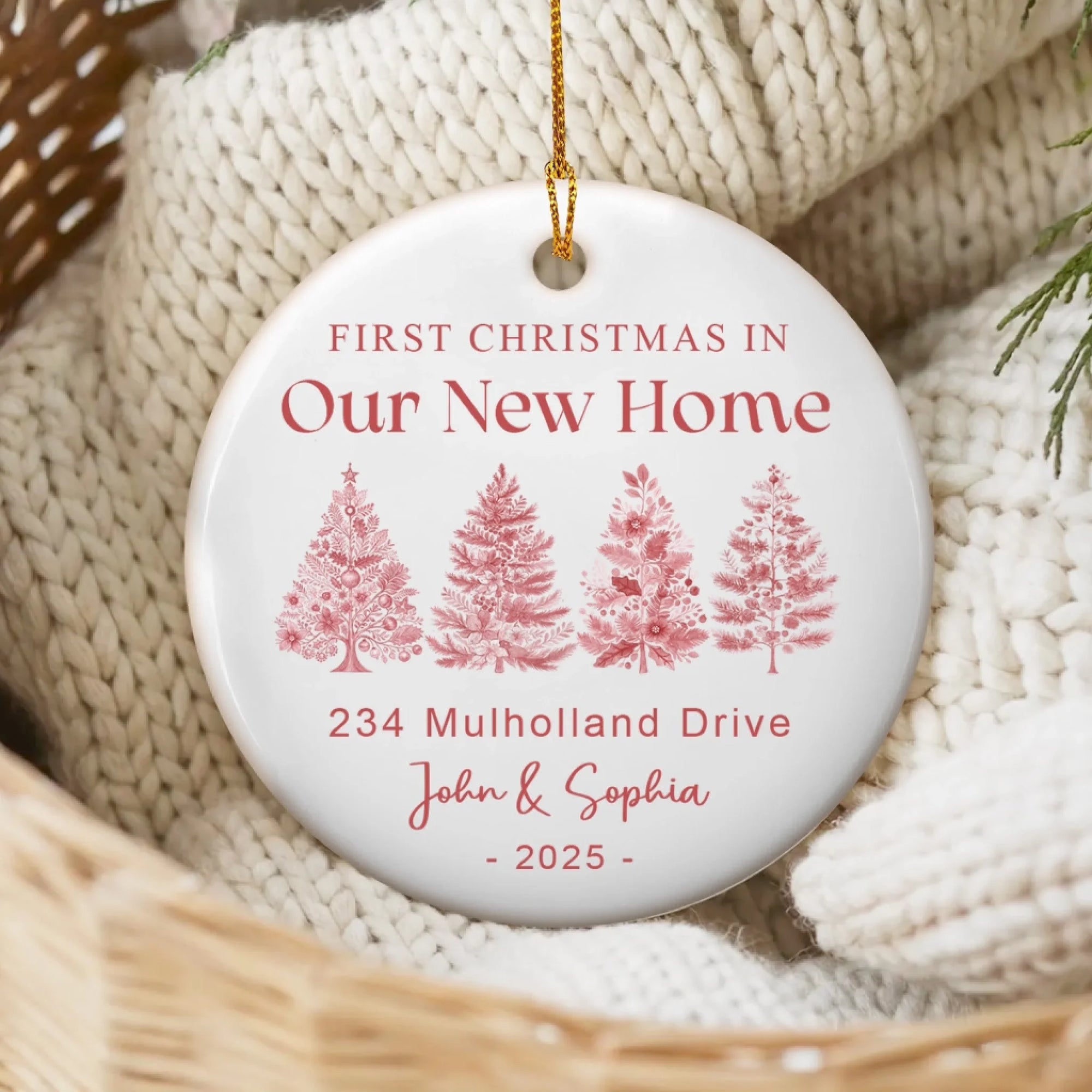 First Christmas in Our New Home Chinoiseries Toile Version mk 2