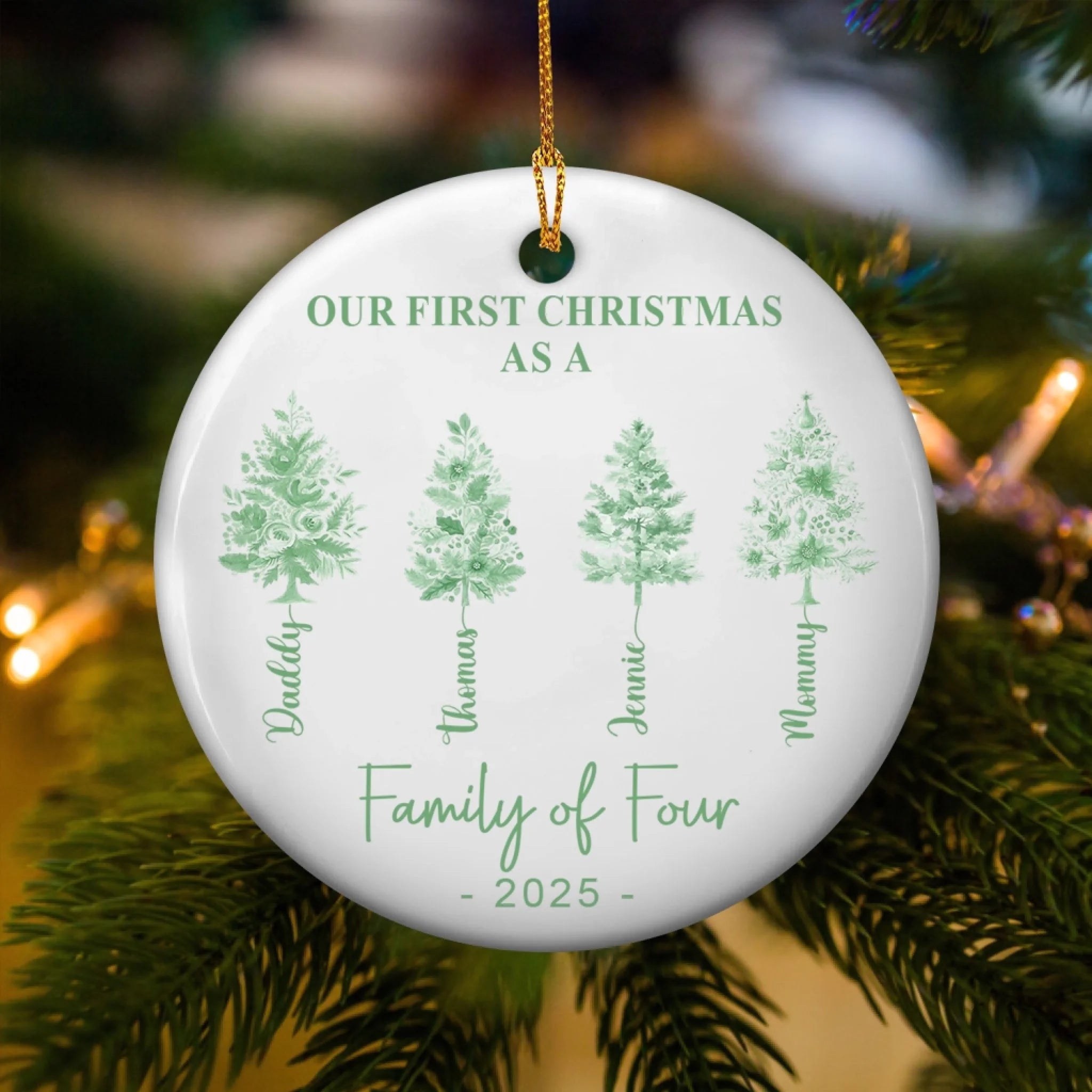 Our First Christmas As A Family Chinoiseries Toile Version mk 3