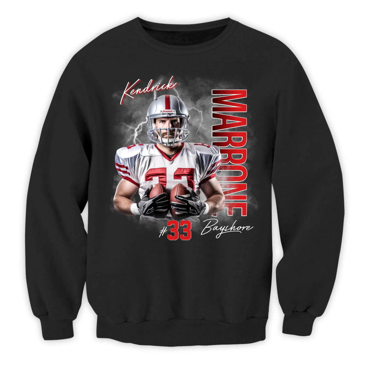 Football Player With Custom Photo - Personalized T-Shirt, Gift For Football Lovers, For Football Mom