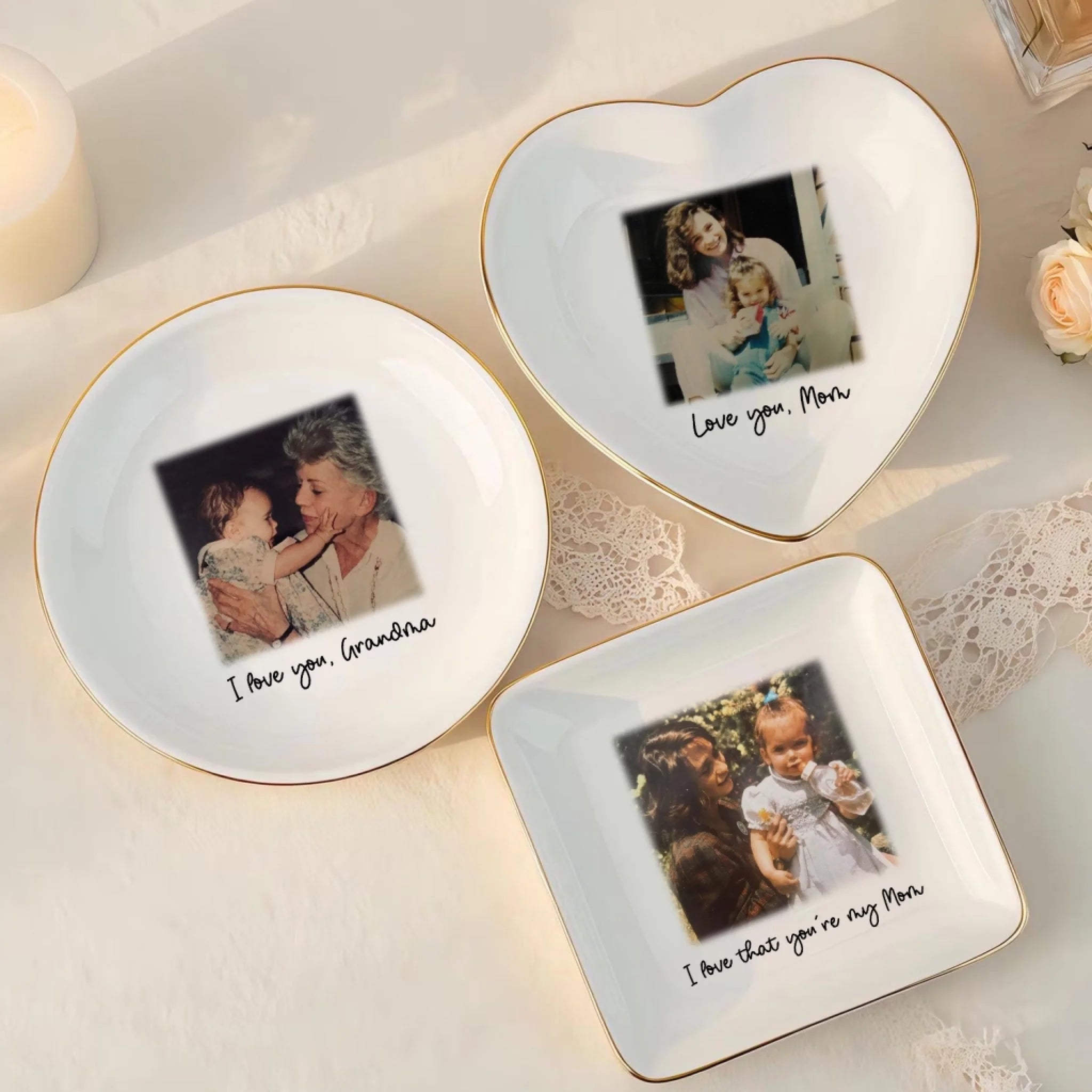 I Love You, Grandma - Personalized Jewelry Dish, Gift for mom/Grandma, Family Gift