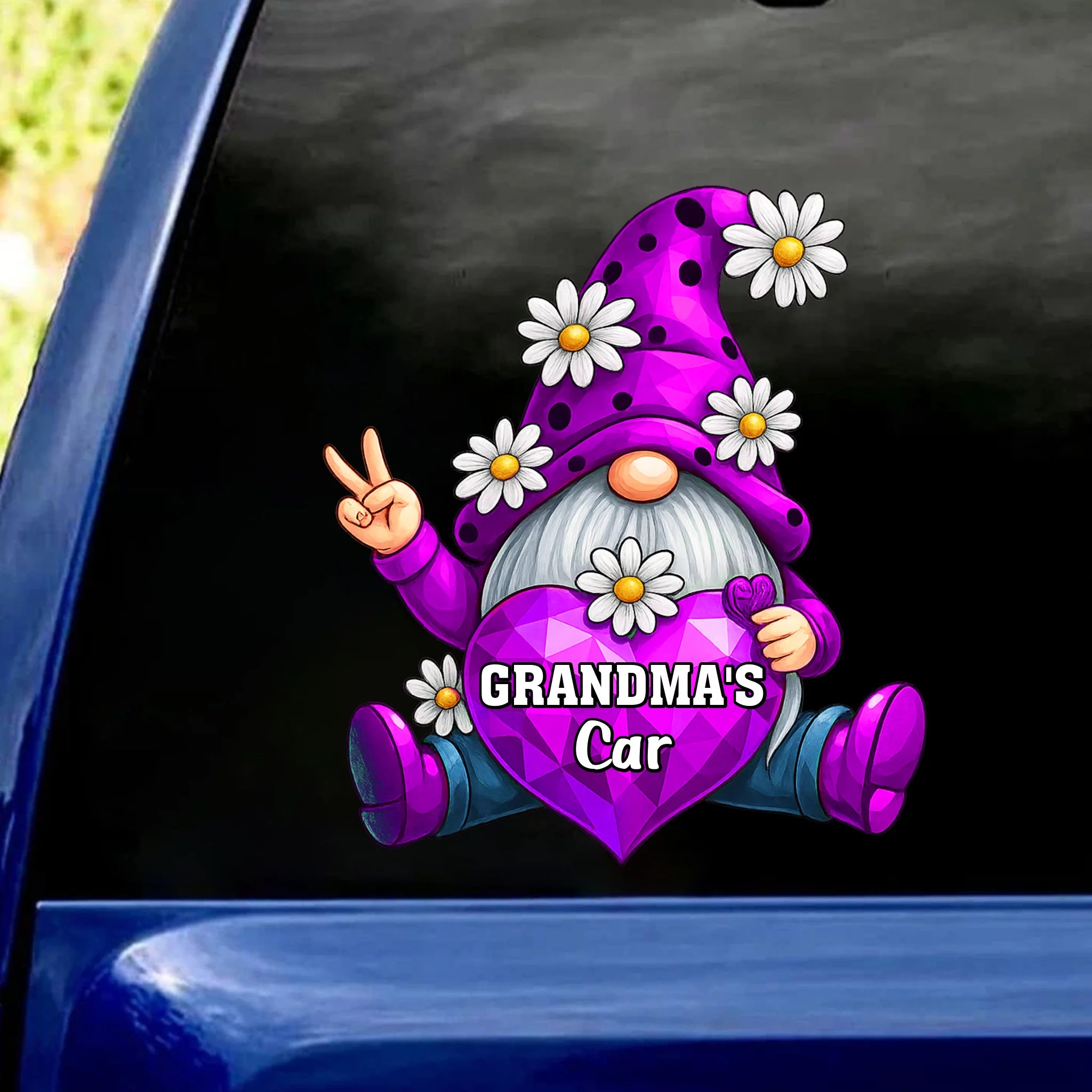 Grandma's Car Heart - Personalized Decal, Gift For Grandma/Nana