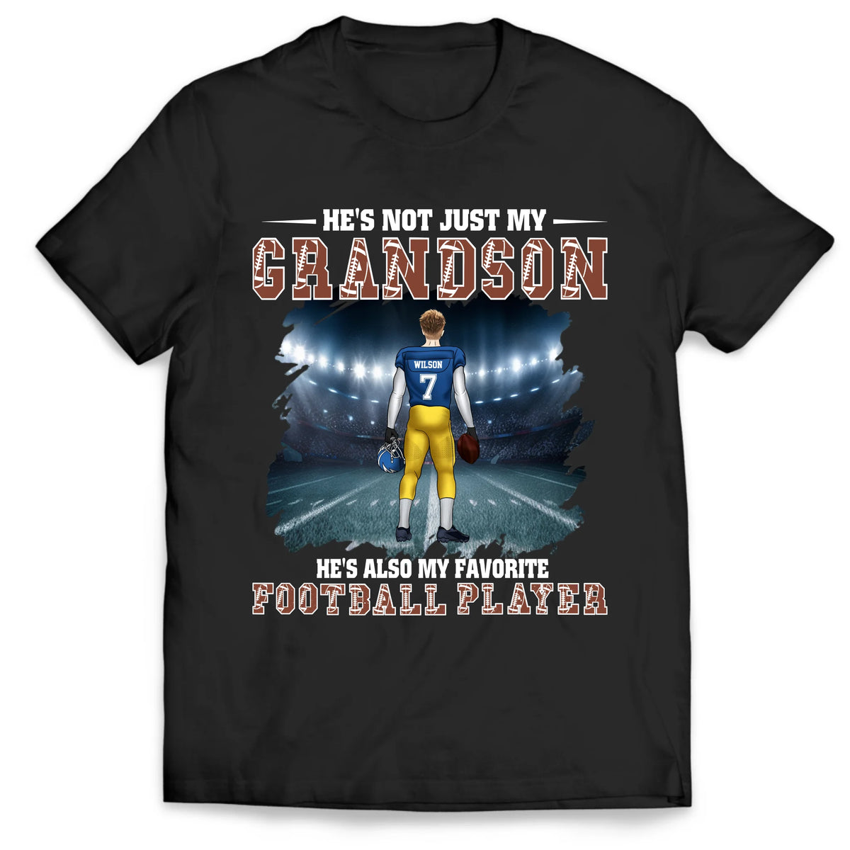 Proud Football Grandparents - Personalized T-Shirt, Football Grandma/Grandpa Shirt