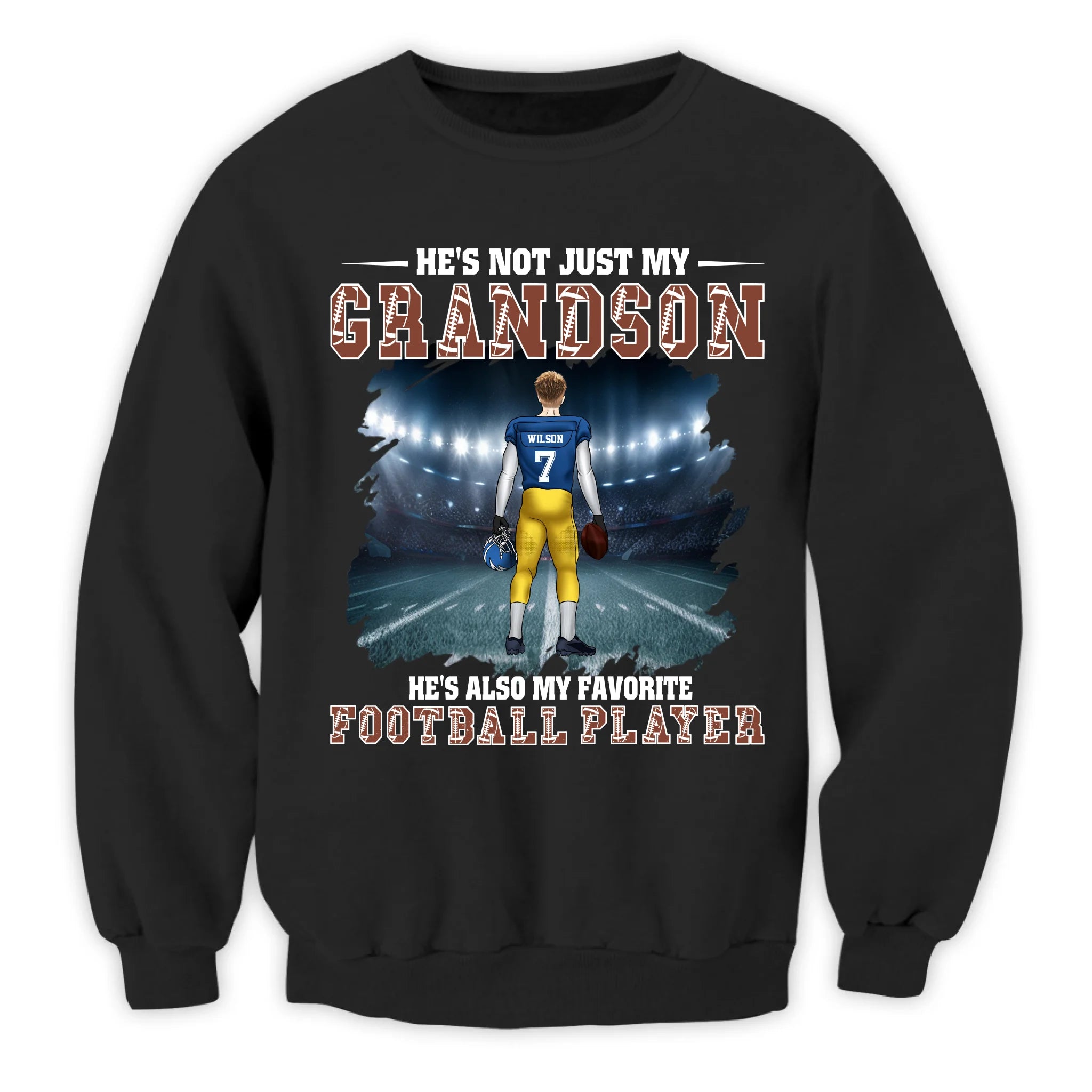 Proud Football Grandparents - Personalized T-Shirt, Football Grandma/Grandpa Shirt