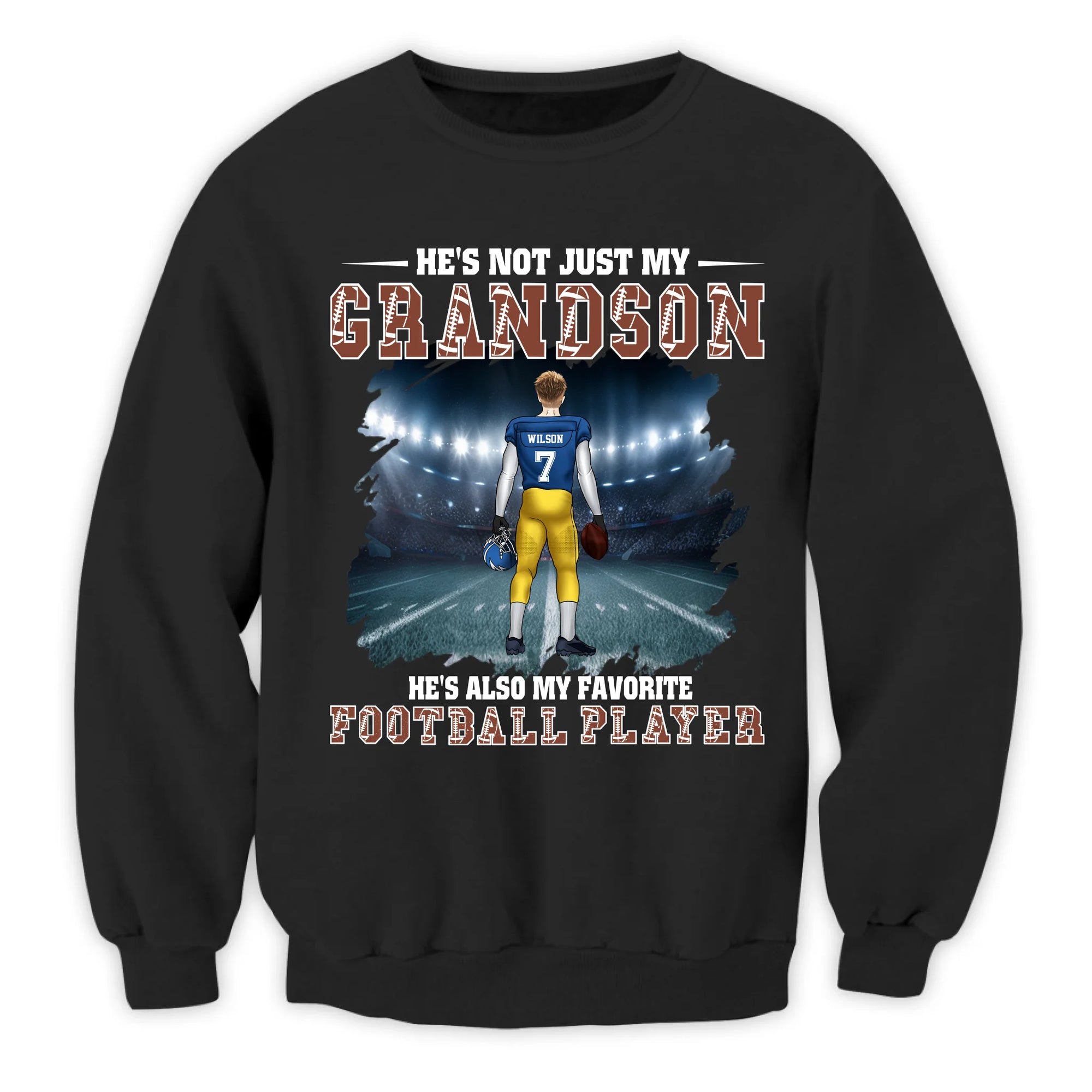 Proud Football Grandparents - Personalized T-Shirt, Football Grandma/Grandpa Shirt