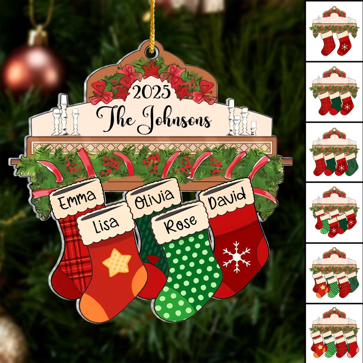 Custom Christmas Stockings Family - Personalized Acrylic Ornament, Christmas Decoration, Family Gift
