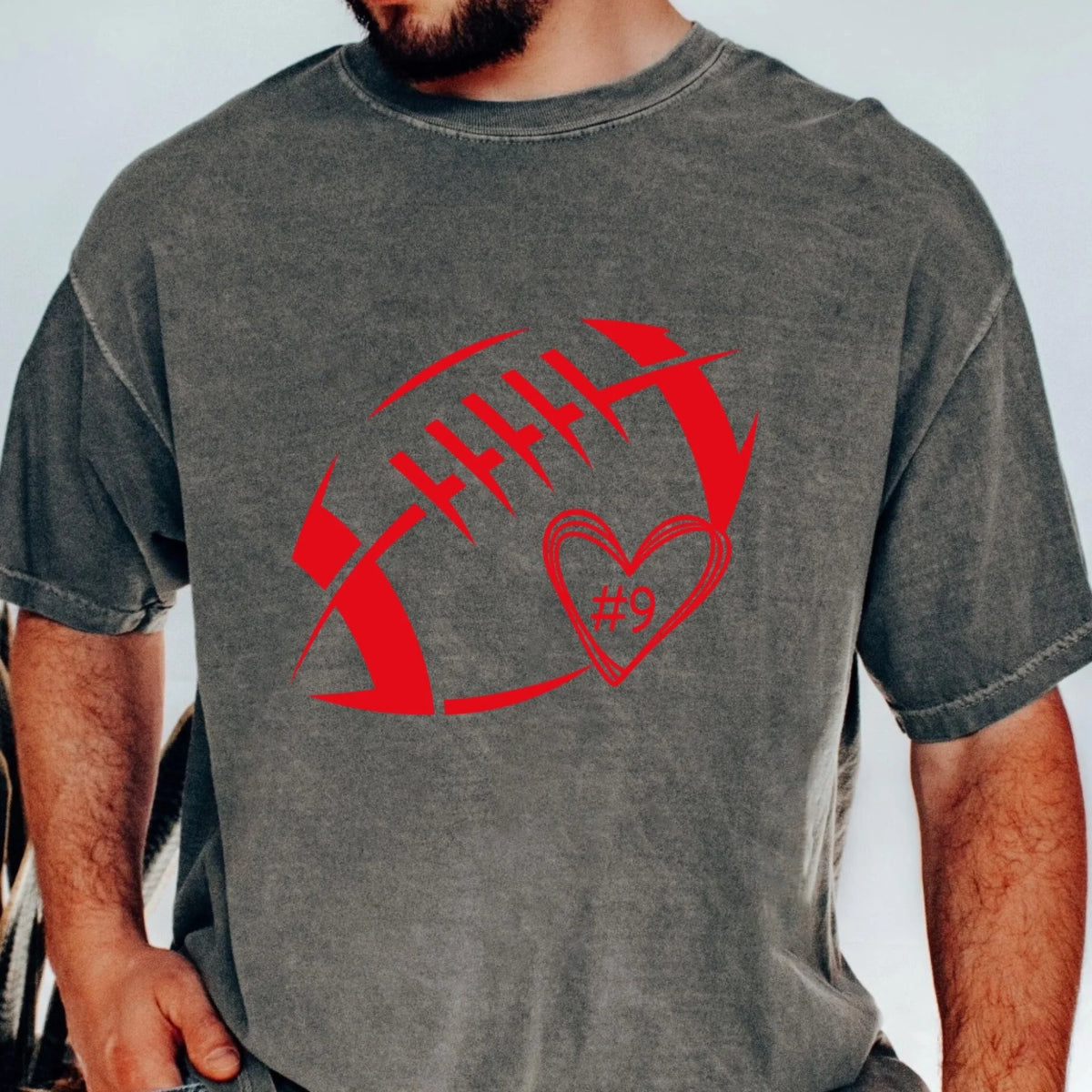 Football Heart & Number mk 6