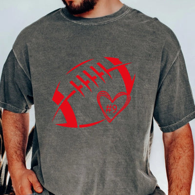 Football Heart & Number mk 6