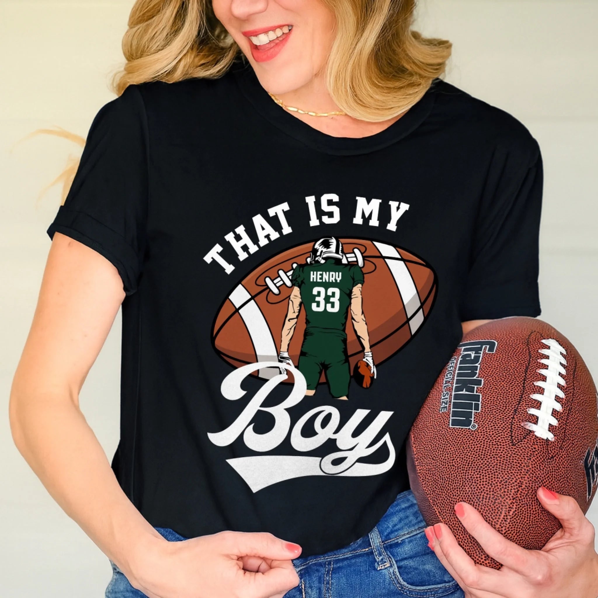 Football Mom Shirt, Those Are My Boys - Personalized T-shirt, Gift For Football Lover