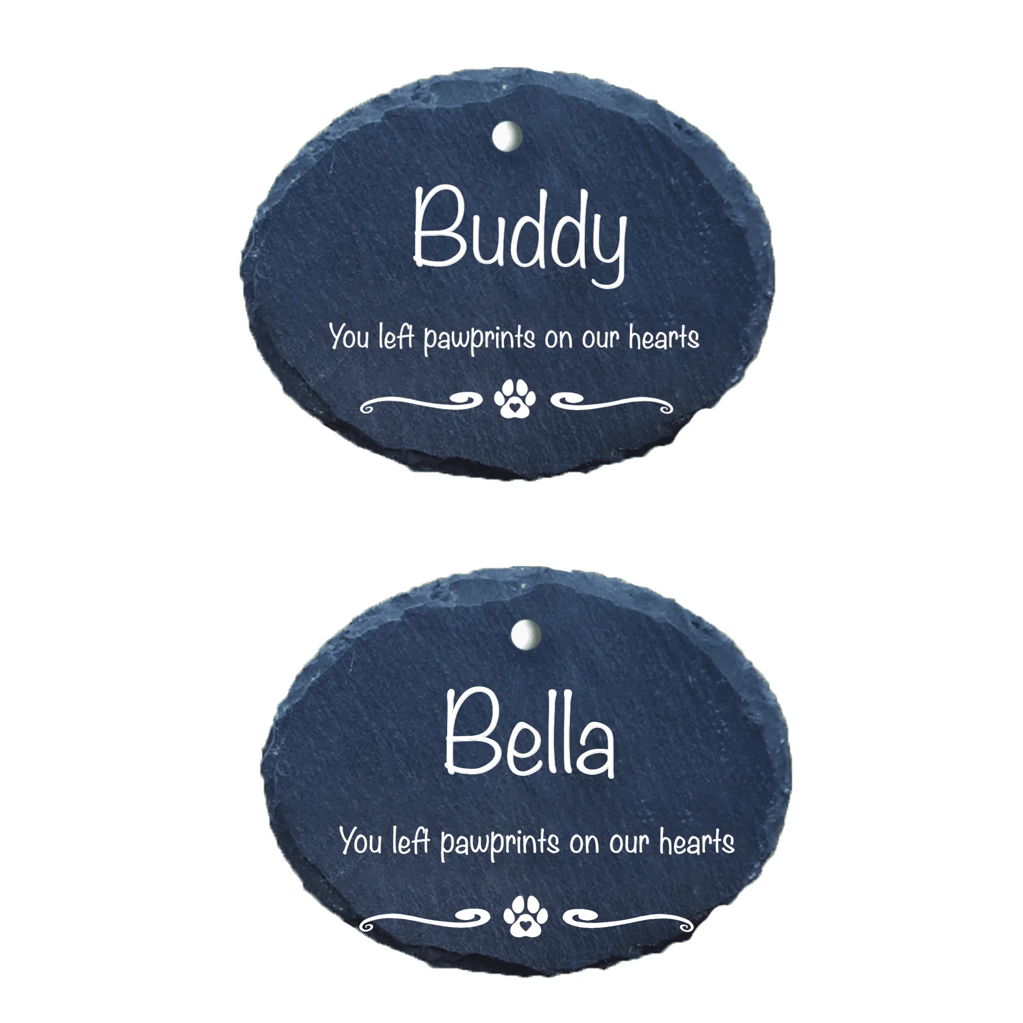 Pet Memorial Garden Slate and Hook / Pet loss / Oval Memorial Plaque / Loss of Dog / Pet Bereavement Gift / Garden Memorial - GS01