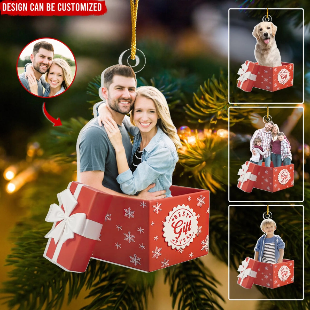 Christmas Best Gift Ever - Personalized Acrylic Ornament, Custom Photo Gift For Family