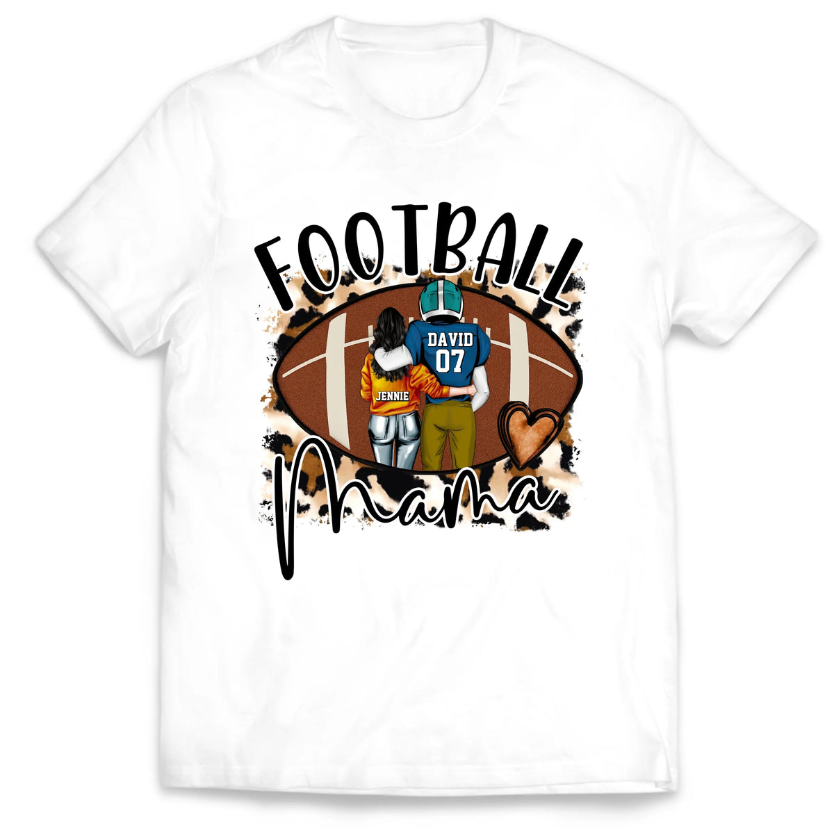 Leopard Football Mom - Personalized T-Shirt, Gift For Football Fan, Gift For Football Lover