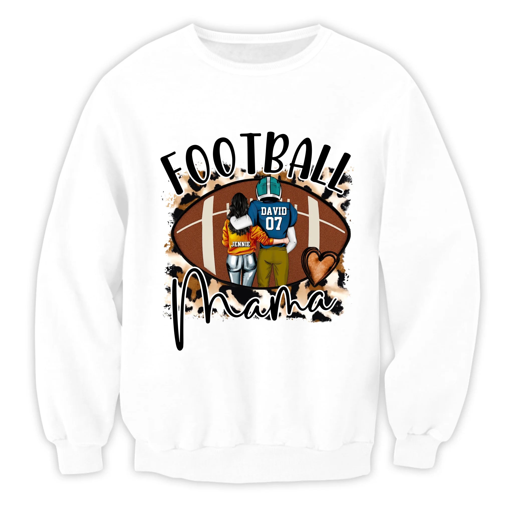 Leopard Football Mom - Personalized T-Shirt, Gift For Football Fan, Gift For Football Lover