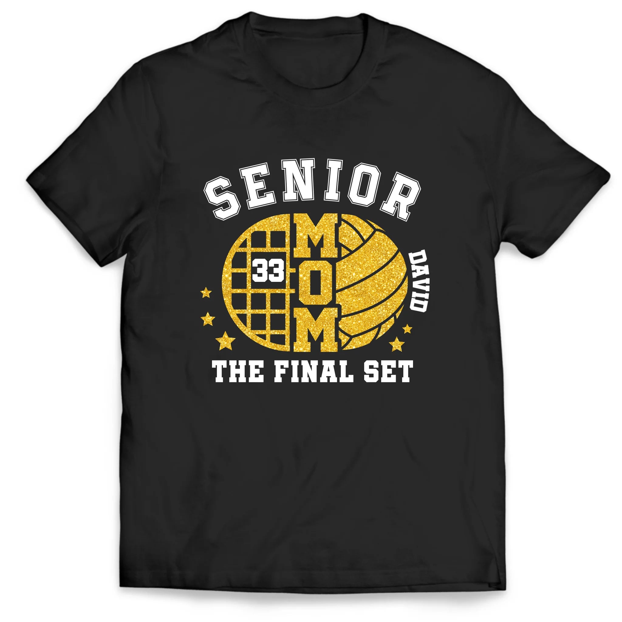 Volleyball Senior Mom The Final Set - Personalized T-shirt, Custom Volleyball Grandma/Mom T-Shirt