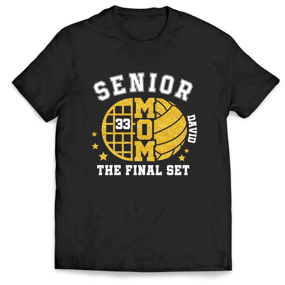 Volleyball Senior Mom The Final Set - Personalized T-shirt, Custom Volleyball Grandma/Mom T-Shirt