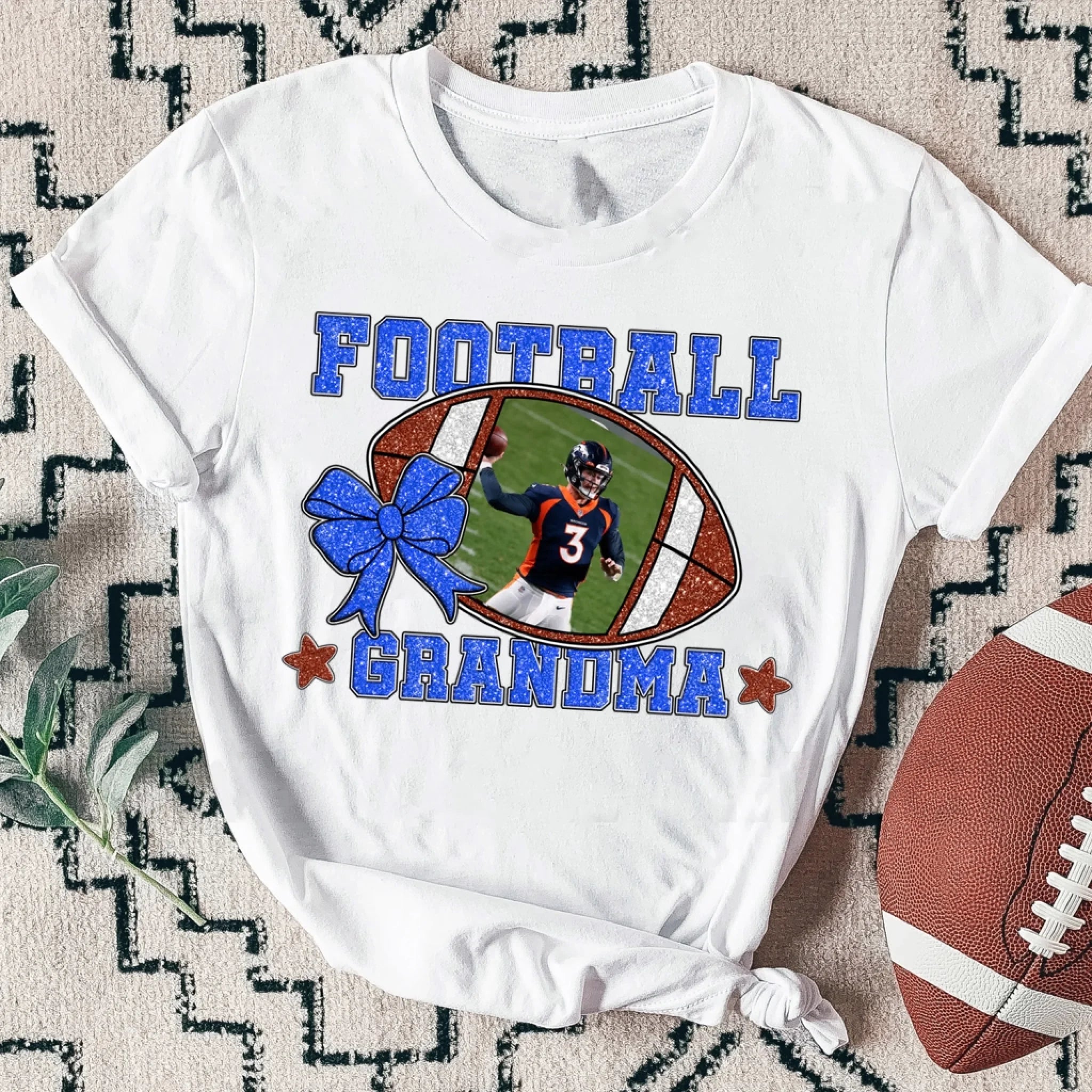 Proud To Be Football Grandma/Mom - Personalized T-Shirt, Football Family Gift