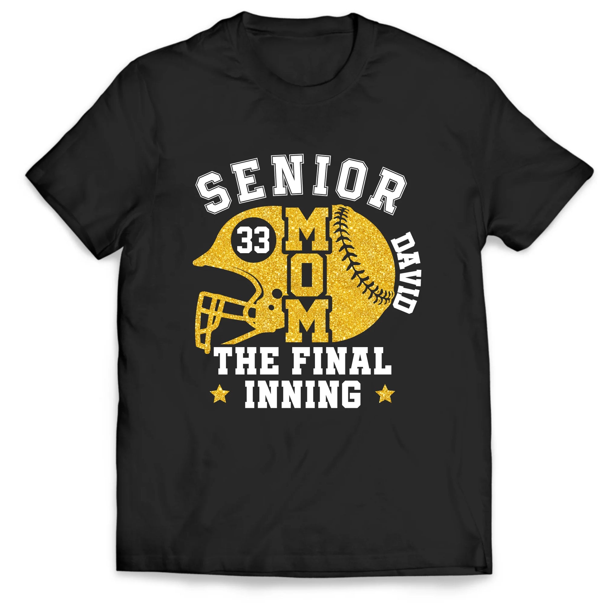 Baseball Senior Mom the Final Inning - Personalized T-shirt, Custom Baseball Grandma/Mom T-Shirt