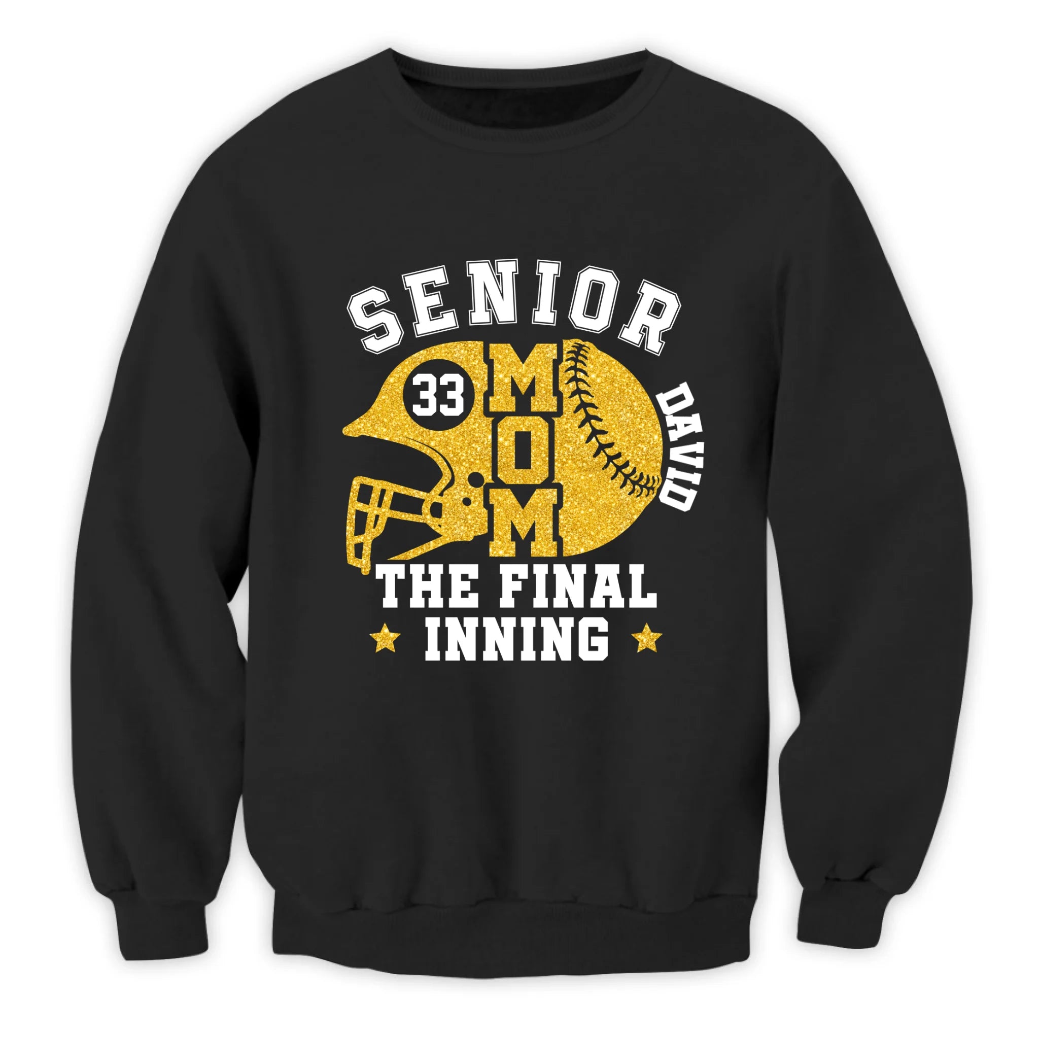Baseball Senior Mom the Final Inning - Personalized T-shirt, Custom Baseball Grandma/Mom T-Shirt
