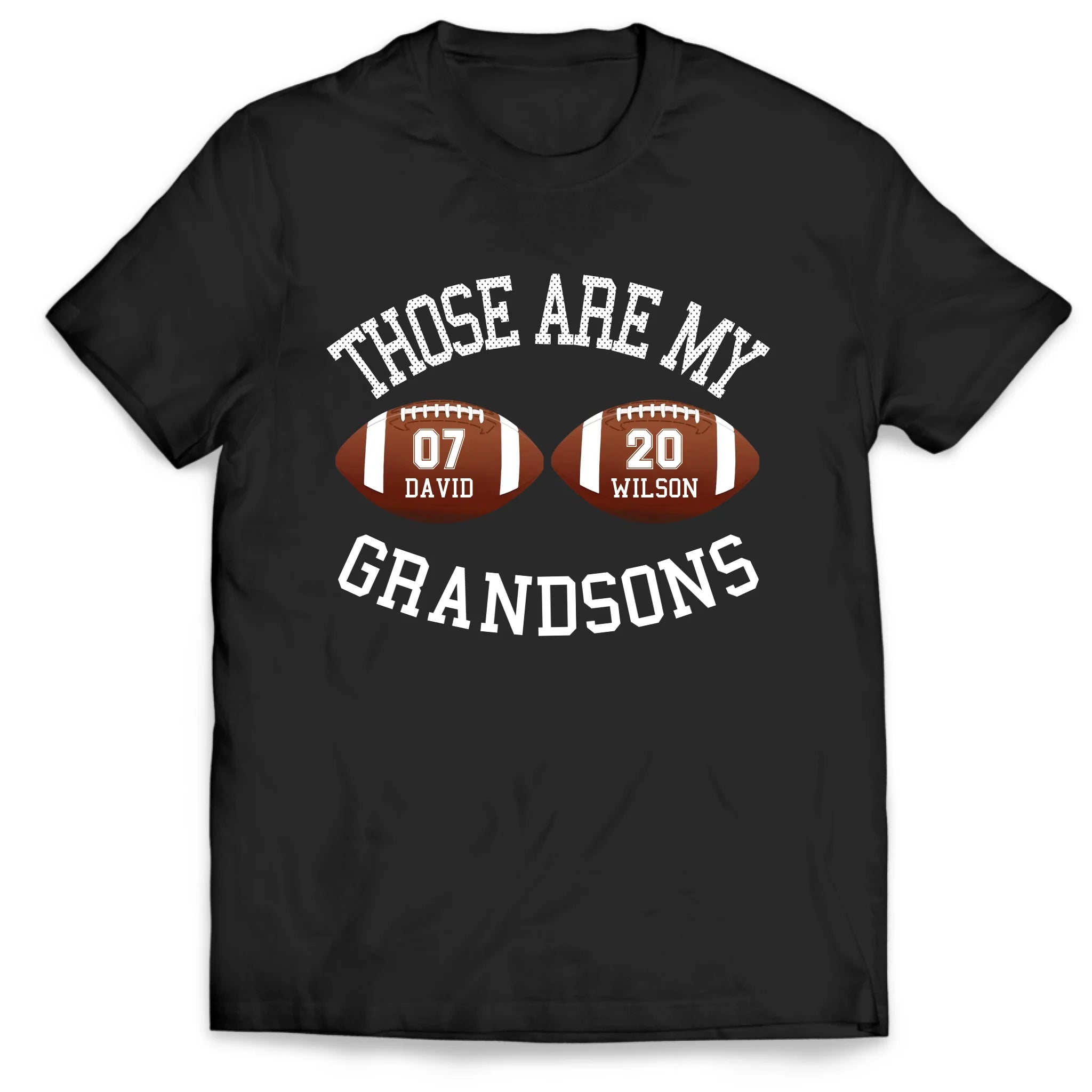 Football Those Are My Grandsons - Personalized T-Shirt, Gift For Football Grandma/ Grandpa