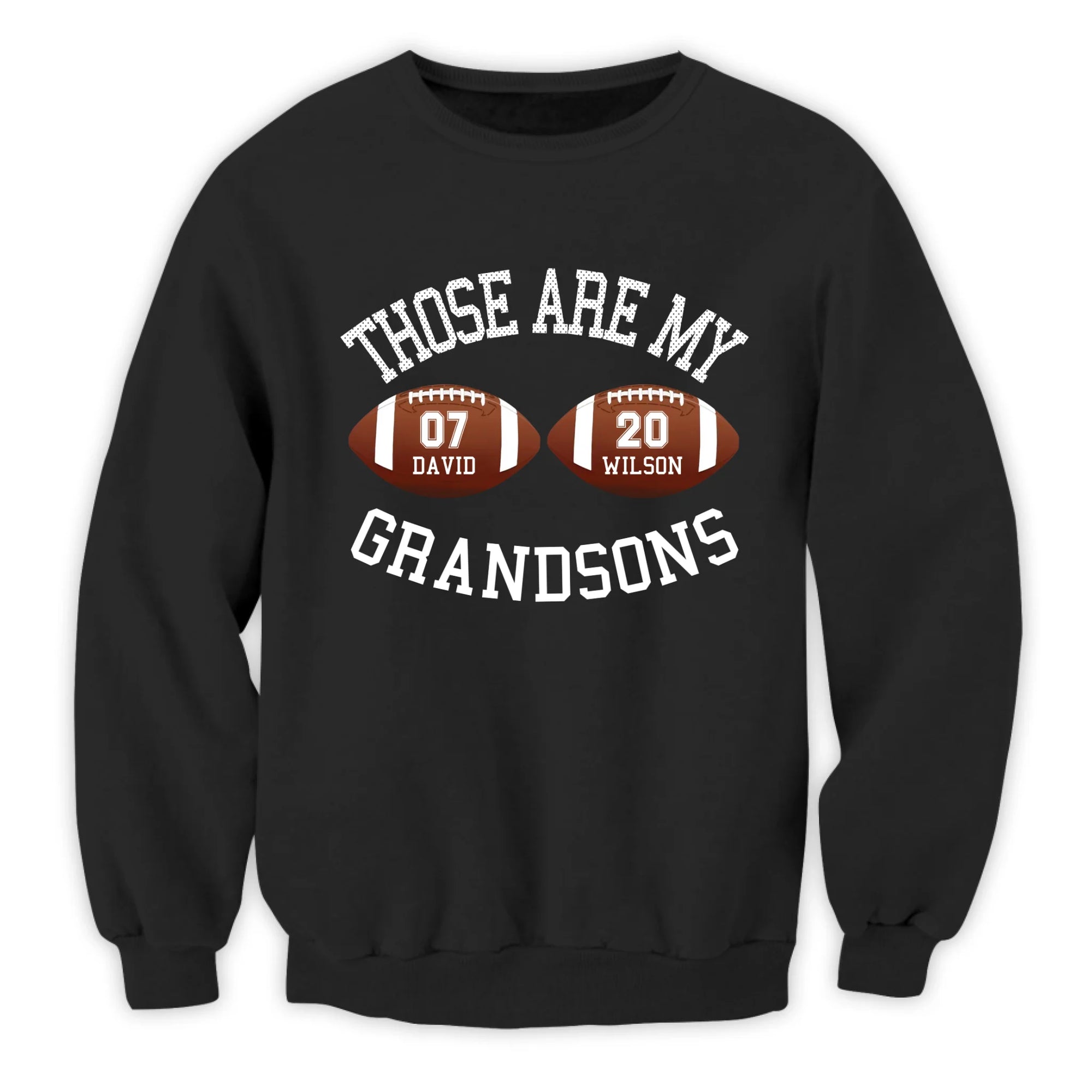 Football Those Are My Grandsons - Personalized T-Shirt, Gift For Football Grandma/ Grandpa