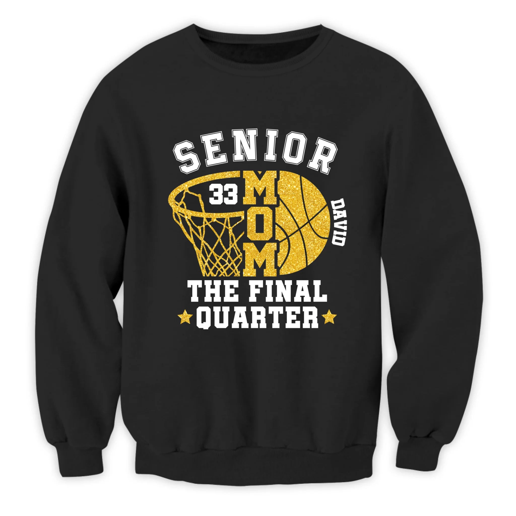 Senior Mom The Final Quarter - Personalized T-shirt, Custom Basketball Grandma/Mom T-Shirt