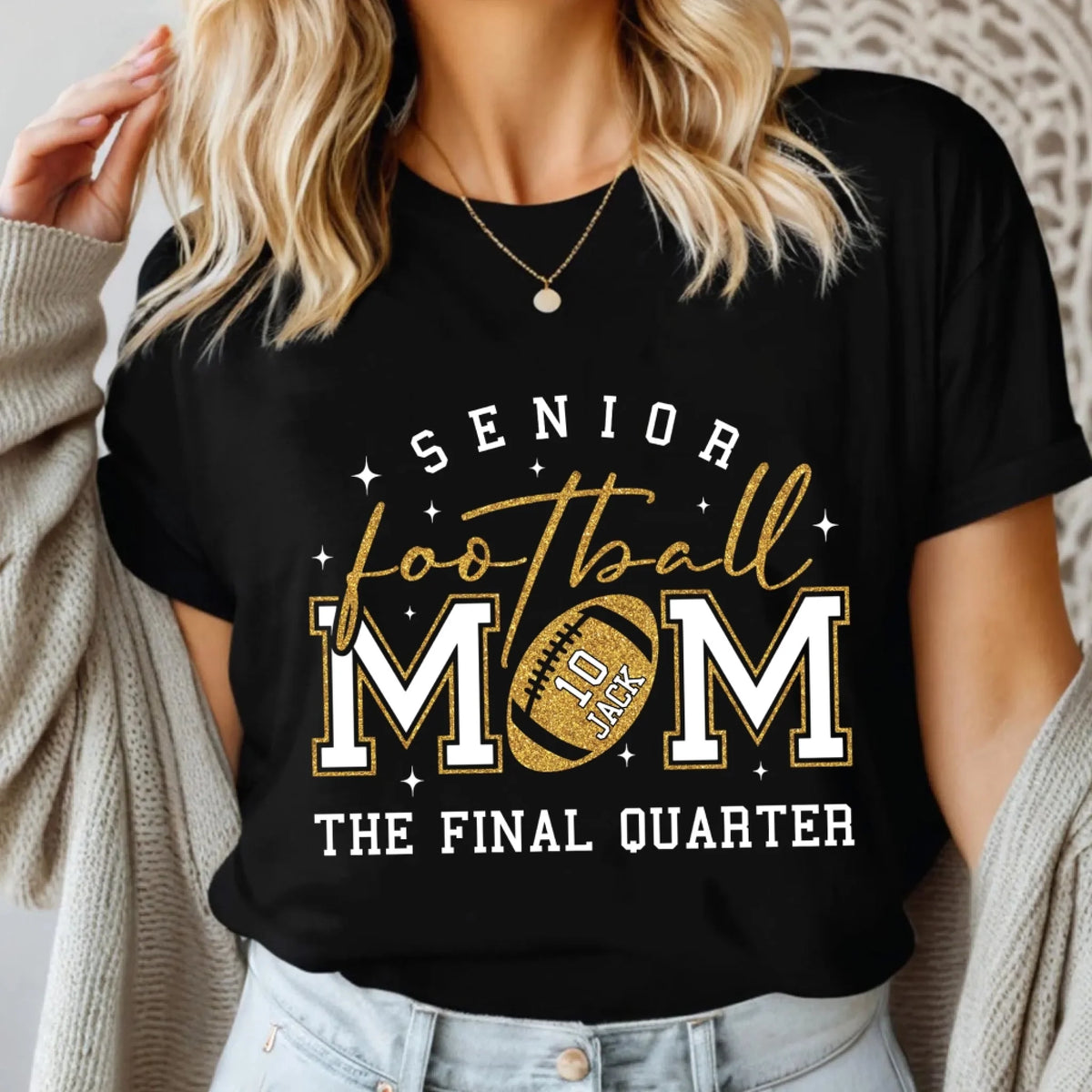 Glitter Senior Football Mom The Final Quarter mk 2