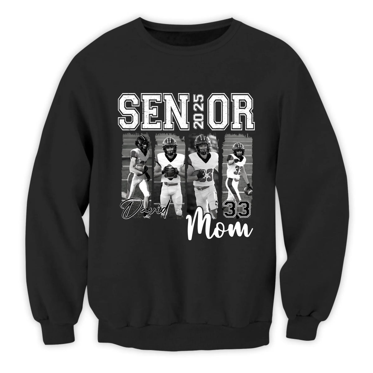 Custom Football Mom Shirt, Senior Mom Football - Personalized T-Shirt, Custom Photo