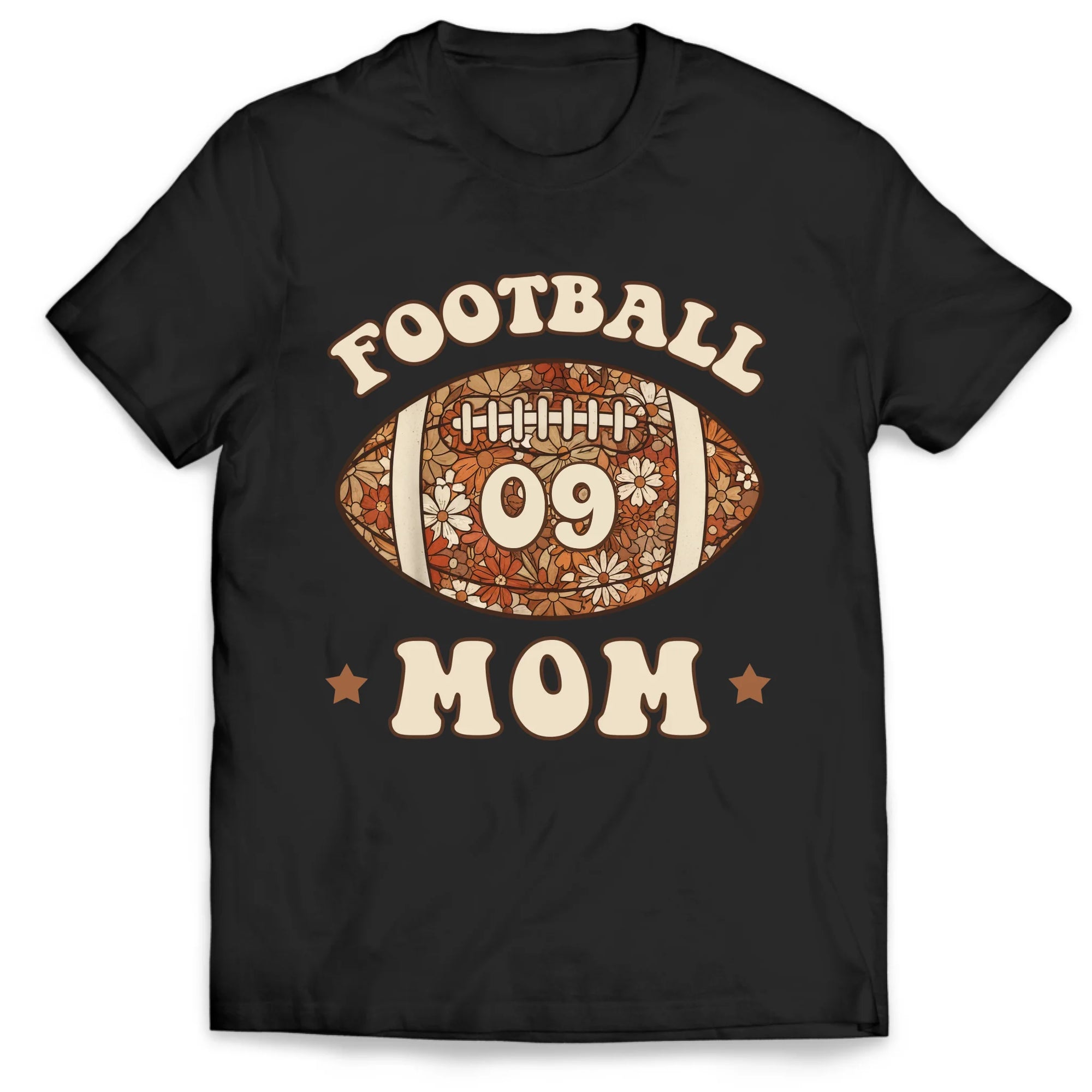 Floral Football Mom/Grandma - Personalized T-Shirt, Gift For Football Family, Football Lover Shirt