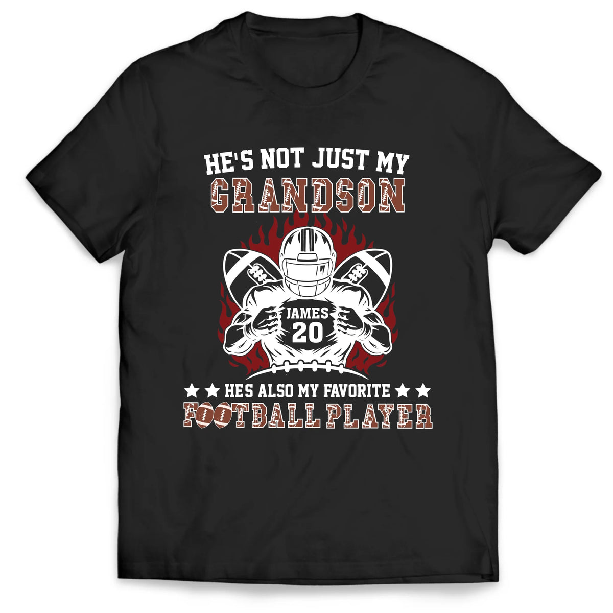 He’s Not Just My Child He’s My Pride On The Field - Personalized T-Shirt, Football Fan, Football Mom/ Grandma