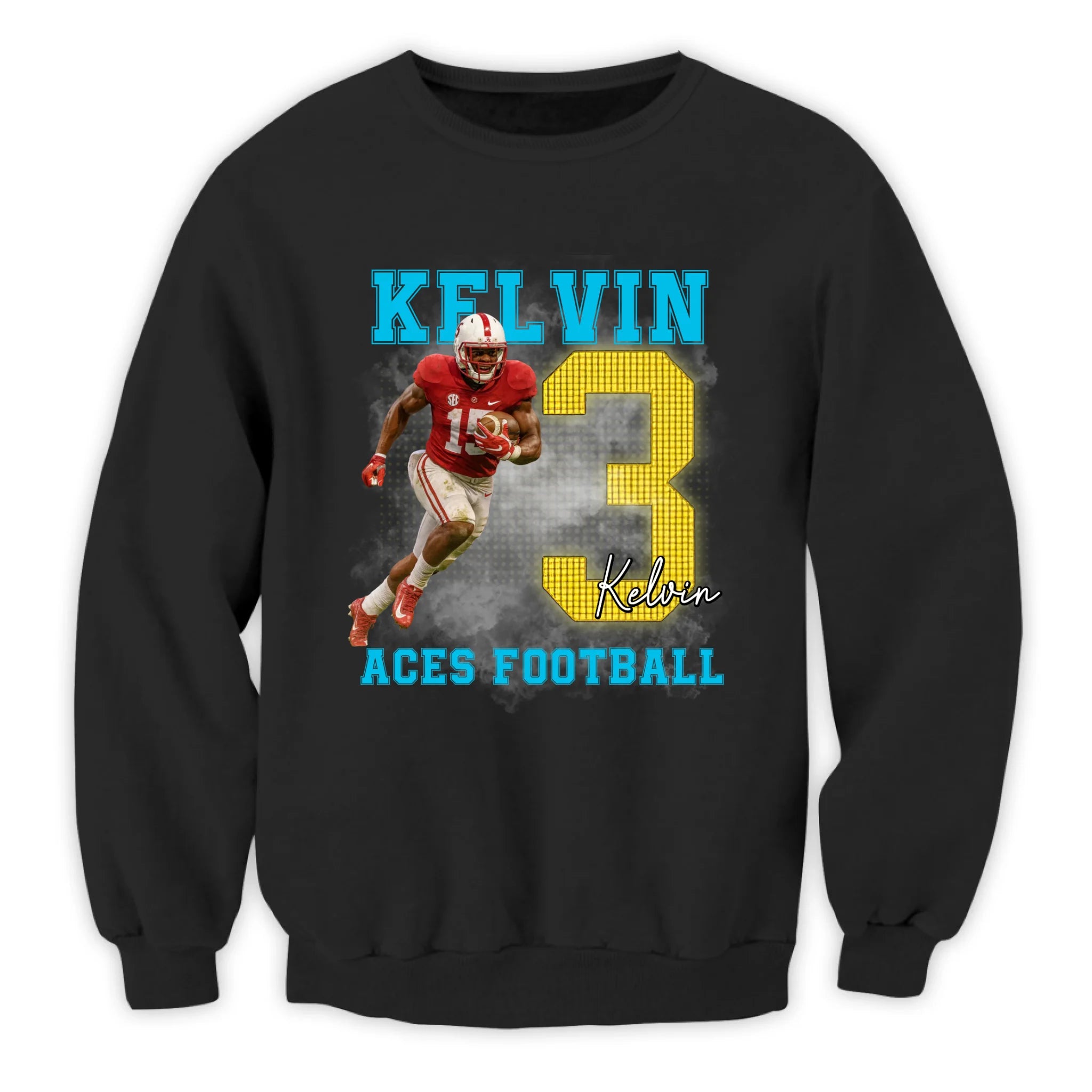 Custom Name And Number Football Player - Personalized T-shirt, Custom Photo