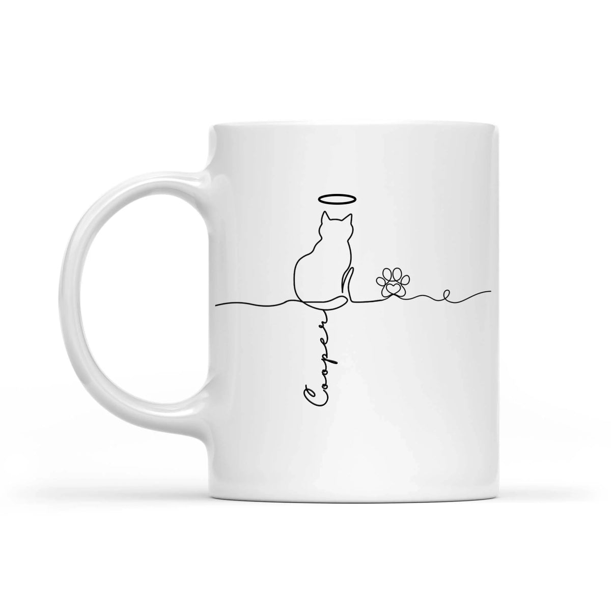 Custom Cute Cat Line Art - Personalized Mug, Gift For Cat Owner, Cat Lover Mug