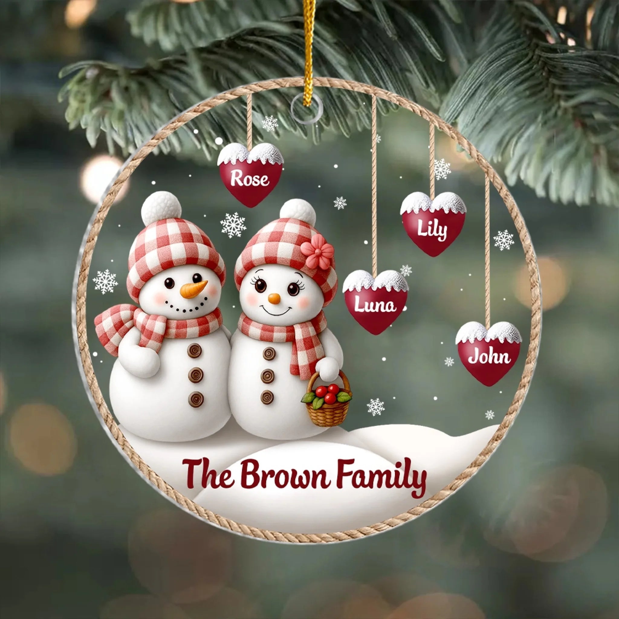 Family Snowman And Their Little Hearts mk 8