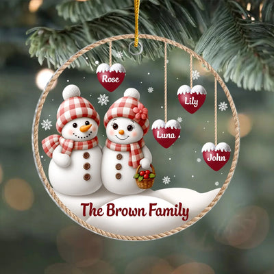 Family Snowman And Their Little Hearts mk 8