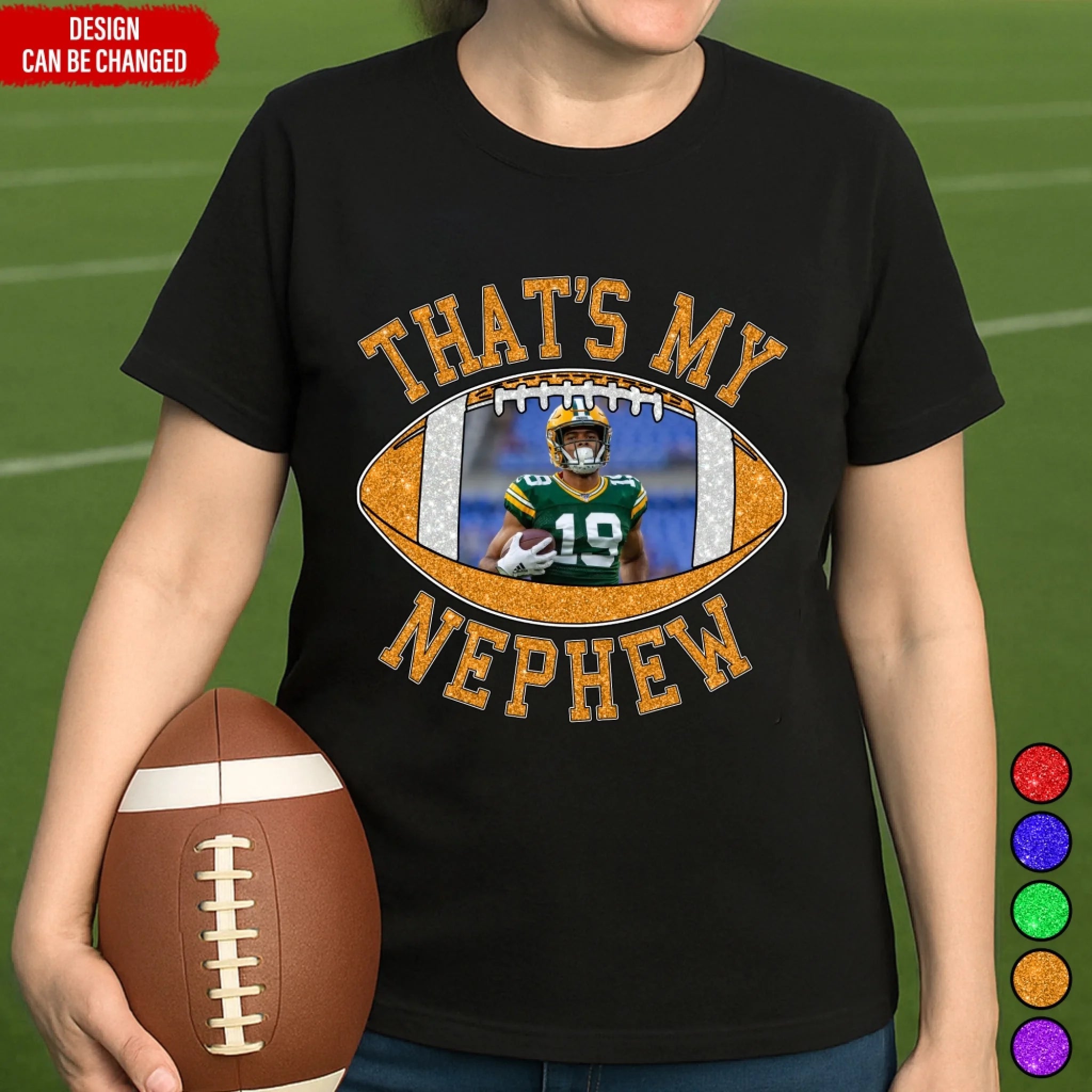 Custom Photo Football, That's My Grandson - Personalized T-Shirt, Gift For GrandParent