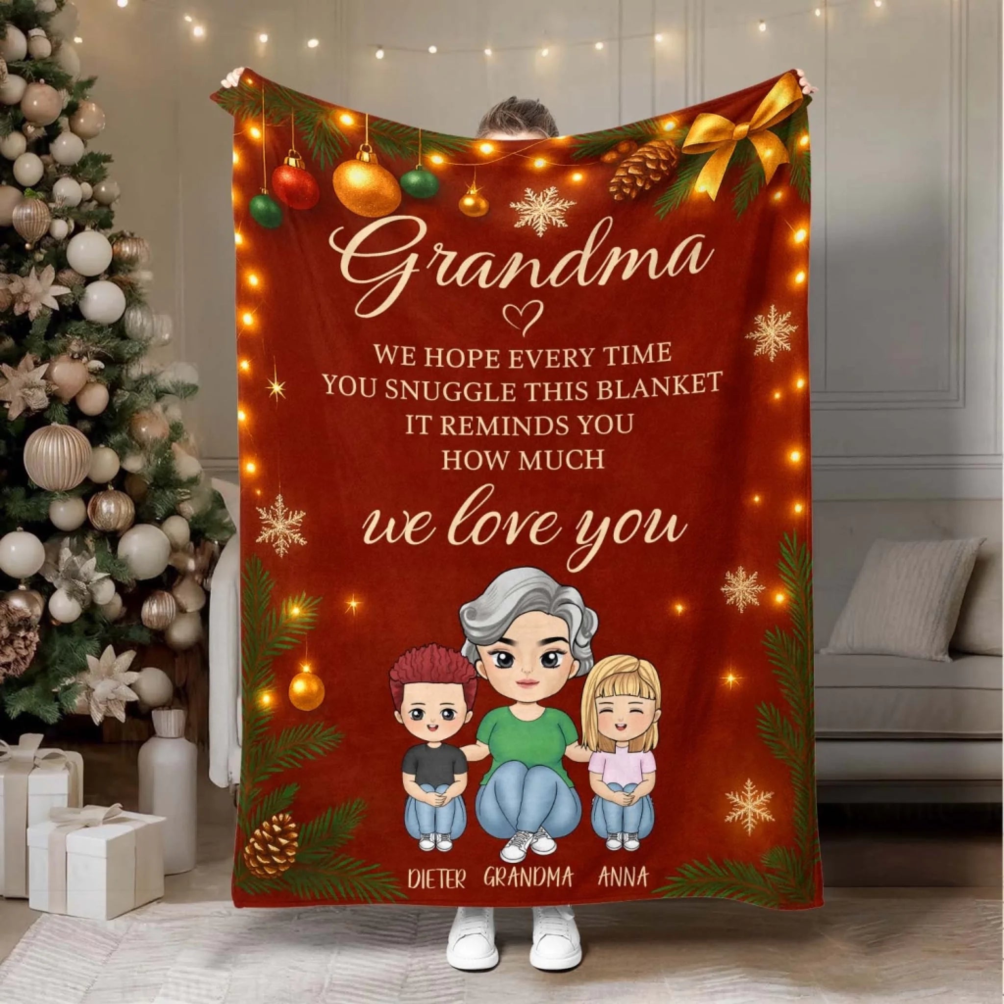 It Reminds You How Much We Love You - Personalized Blanket, Family Gift