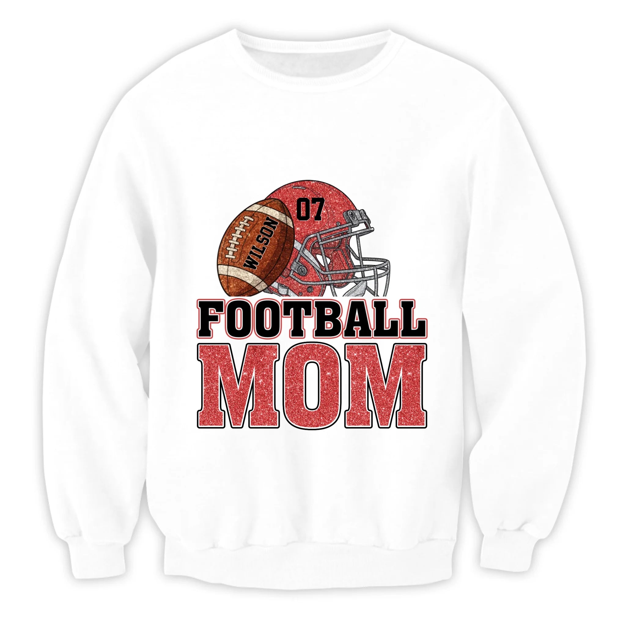 Gliter Football Mom - Personalized T-Shirt, Gift For Football Mom, Gift For Football Lover
