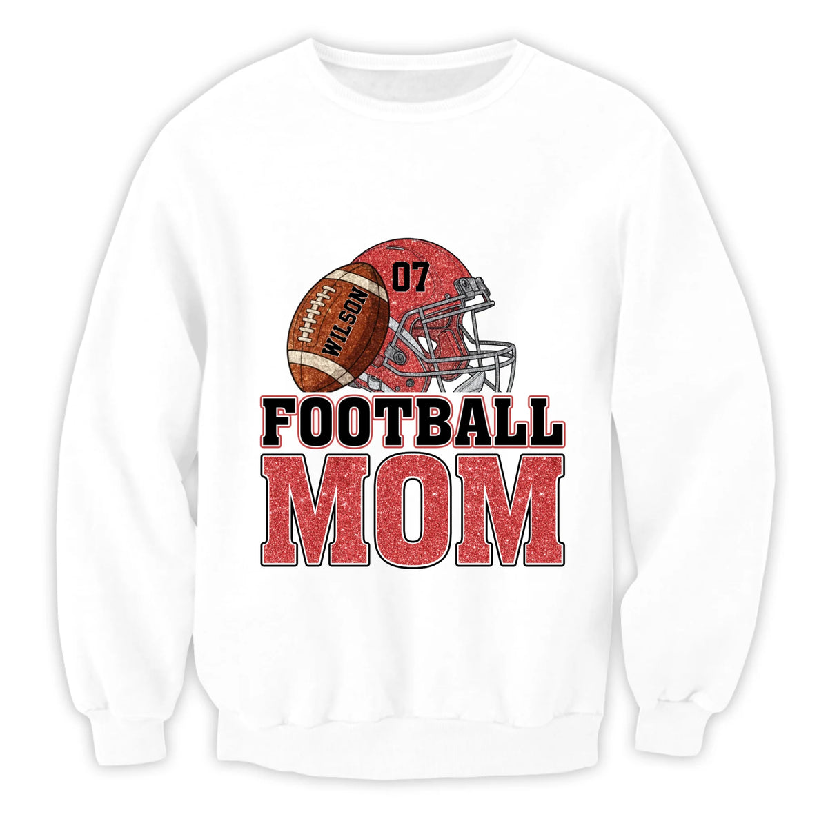 Gliter Football Mom - Personalized T-Shirt, Gift For Football Mom, Gift For Football Lover