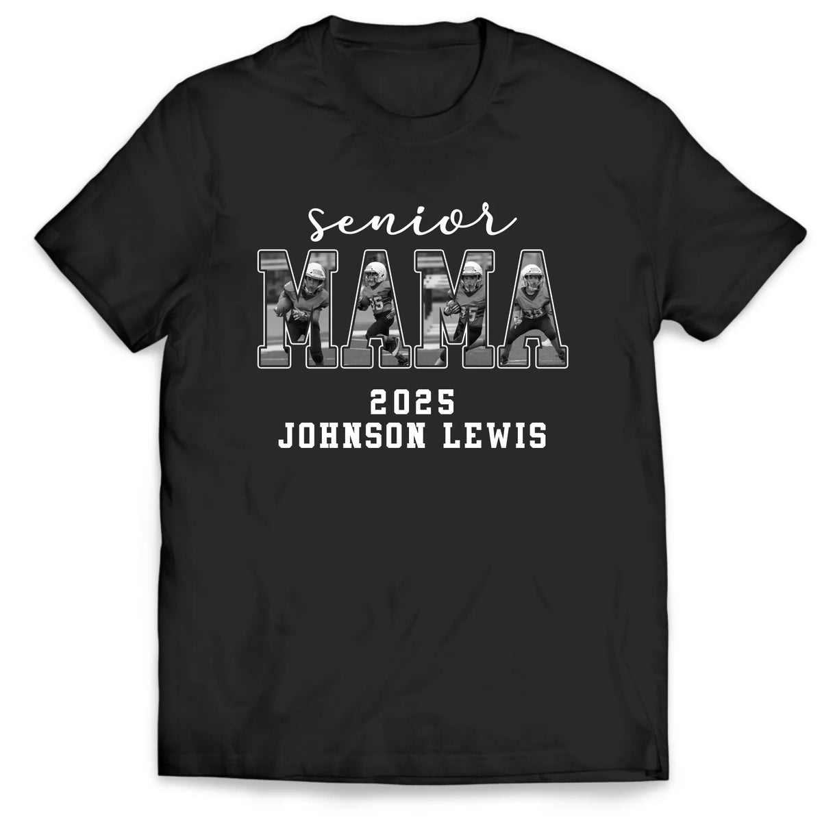 Senior Football Mama/Nana Custom Photo - Personalized T-shirt, Gift For Football Mom Or Grandma, Football Family Shirt