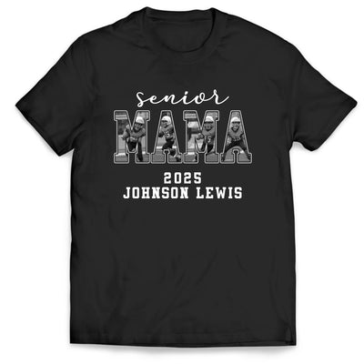 Senior Football Mama/Nana Custom Photo - Personalized T-shirt, Gift For Football Mom Or Grandma, Football Family Shirt
