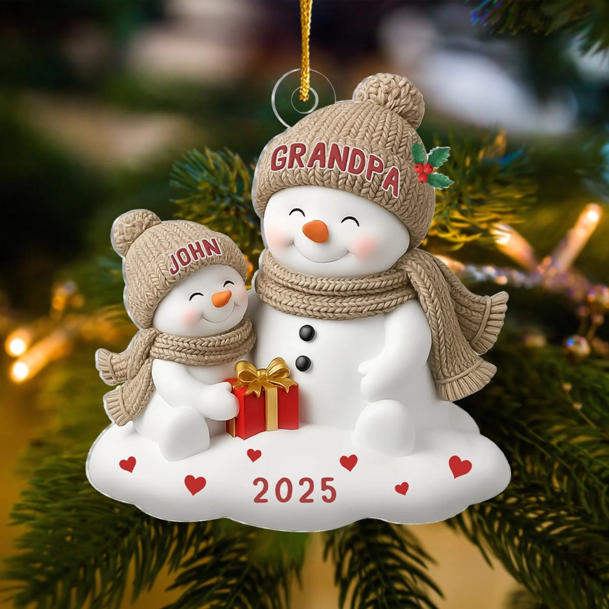 Grandparents And Kids Snowman At Christmas mk 8