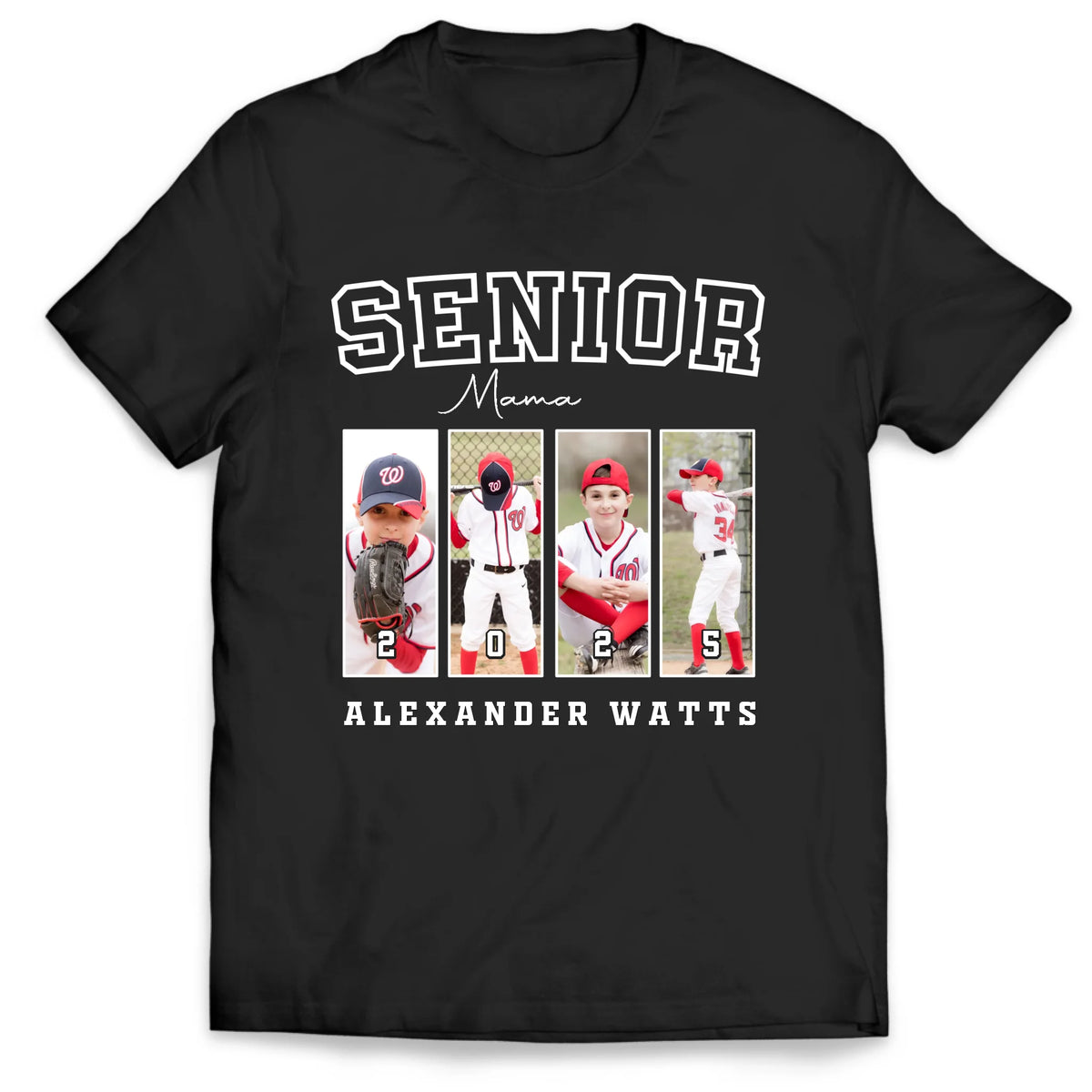 Senior Mom Custom Photo - Personalized T-Shirt, Sport Mom Shirt, Graduation Family Shirt