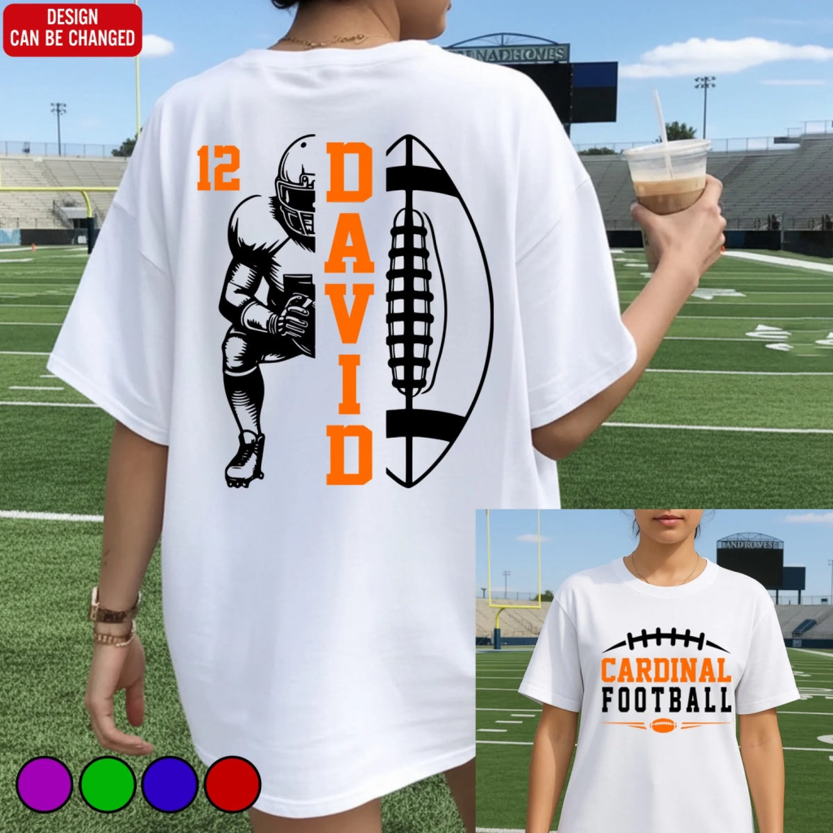 Football Custom Player's Name & Team Name Shirt - Personalized T-shirt, Gift For Football Mom Or Grandma, Football Family Shirt