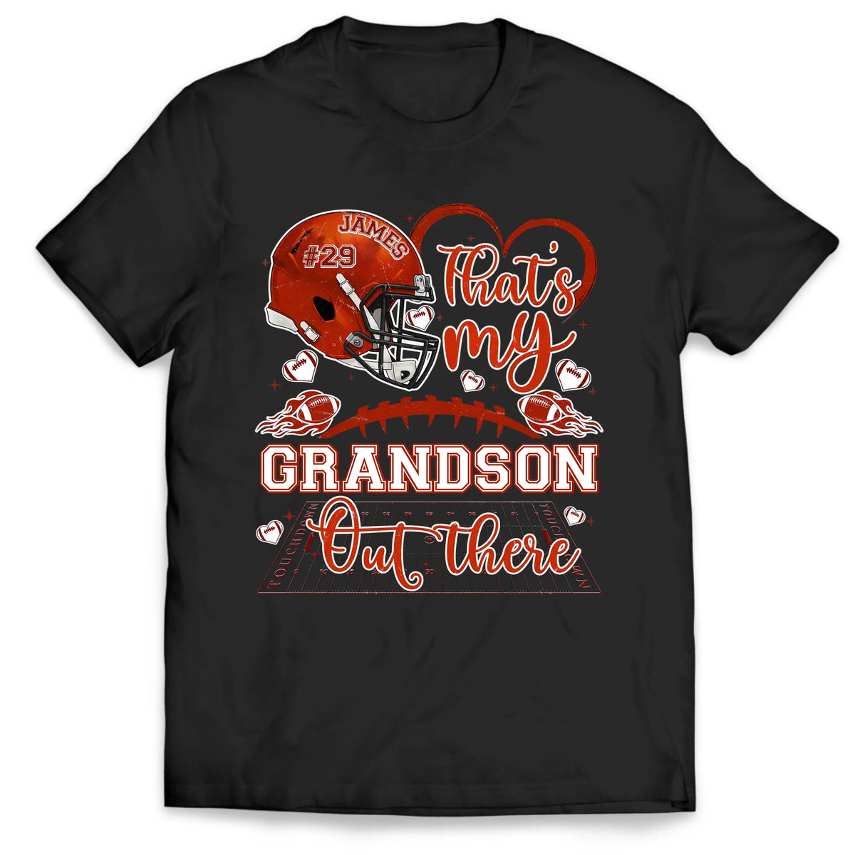 Grandma's Football Game, That's My Grandson Out There - Personalized T-Shirt, Gift For Football Fan