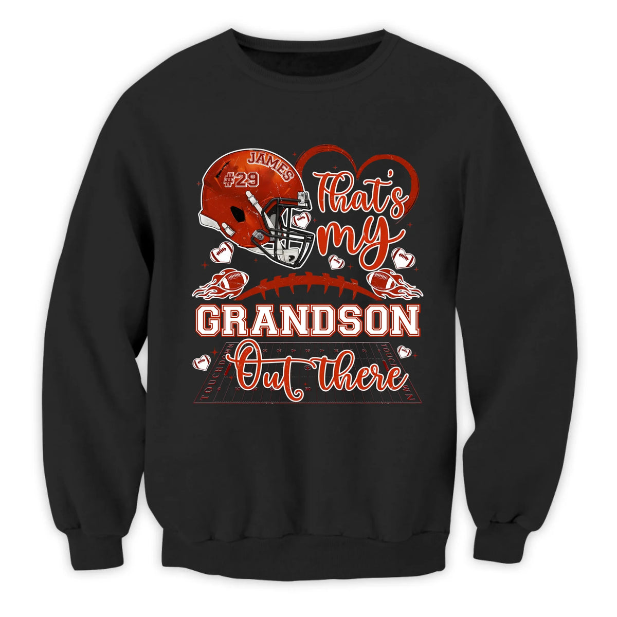Grandma's Football Game, That's My Grandson Out There - Personalized T-Shirt, Gift For Football Fan