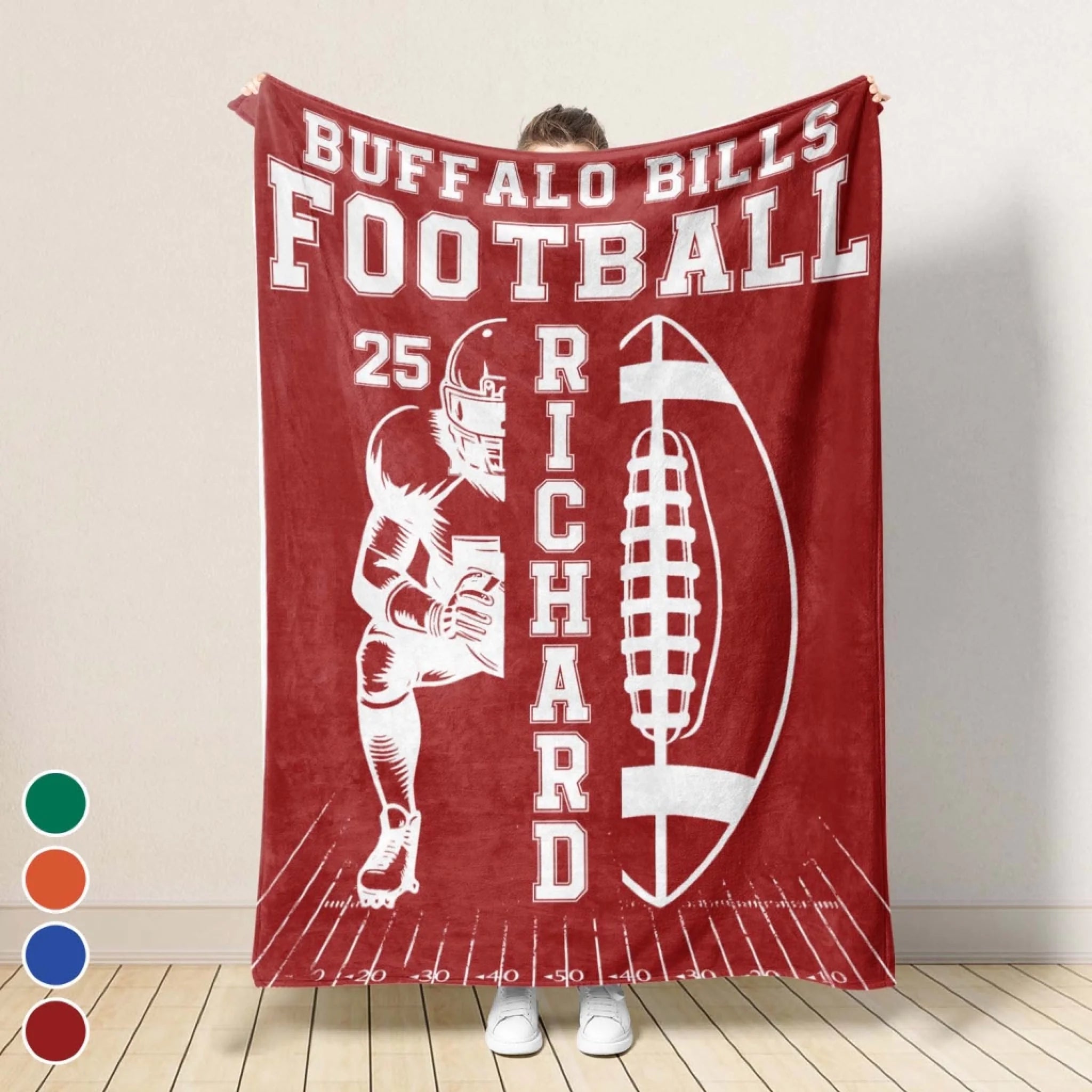 Football Blanket Custom Team Name And Player Name - Personalized Blanket, Sports Blanket, Team Gift, Gift for him, Football Gift