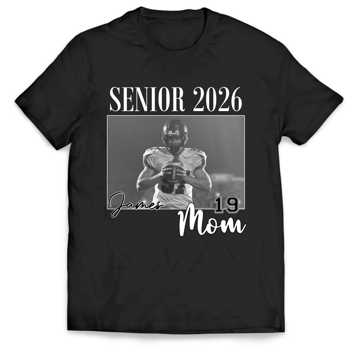 Custom Photo Football For Mom, Grandma - Personalized T-Shirt, Gift For Football Lover