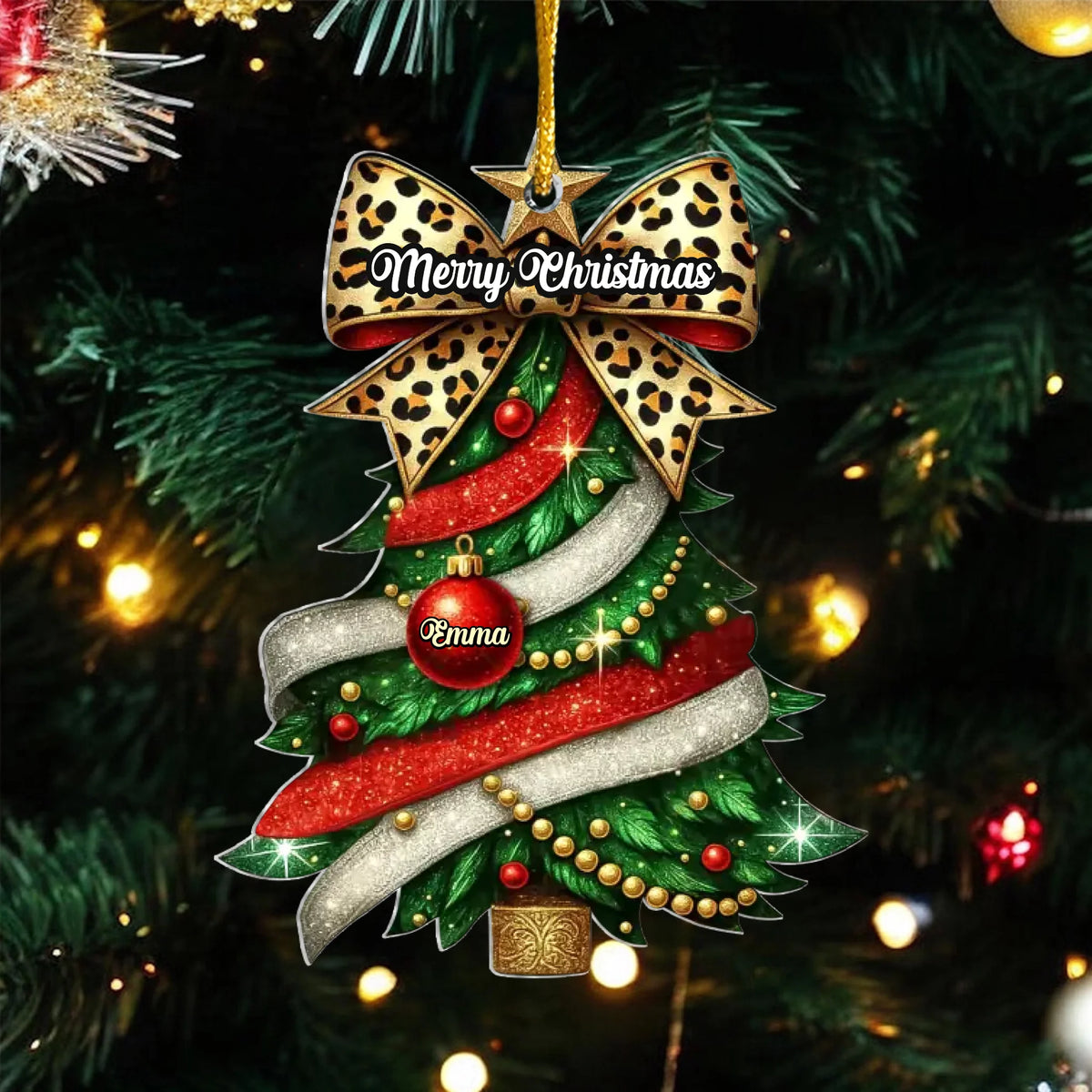 Baubles &amp; Leopard Bow Family Tree mk preview 1