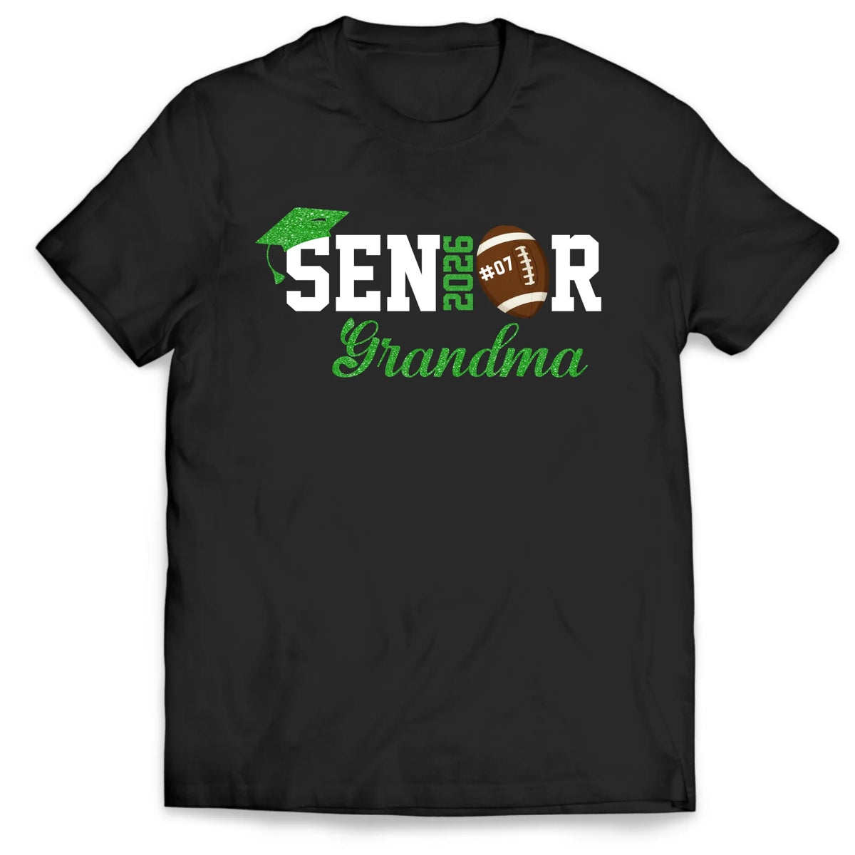 Glitter Senior 2026 Football Family - Personalized T-Shirt, Football Matching T-shirt, Family Gift, Football Lover Gift