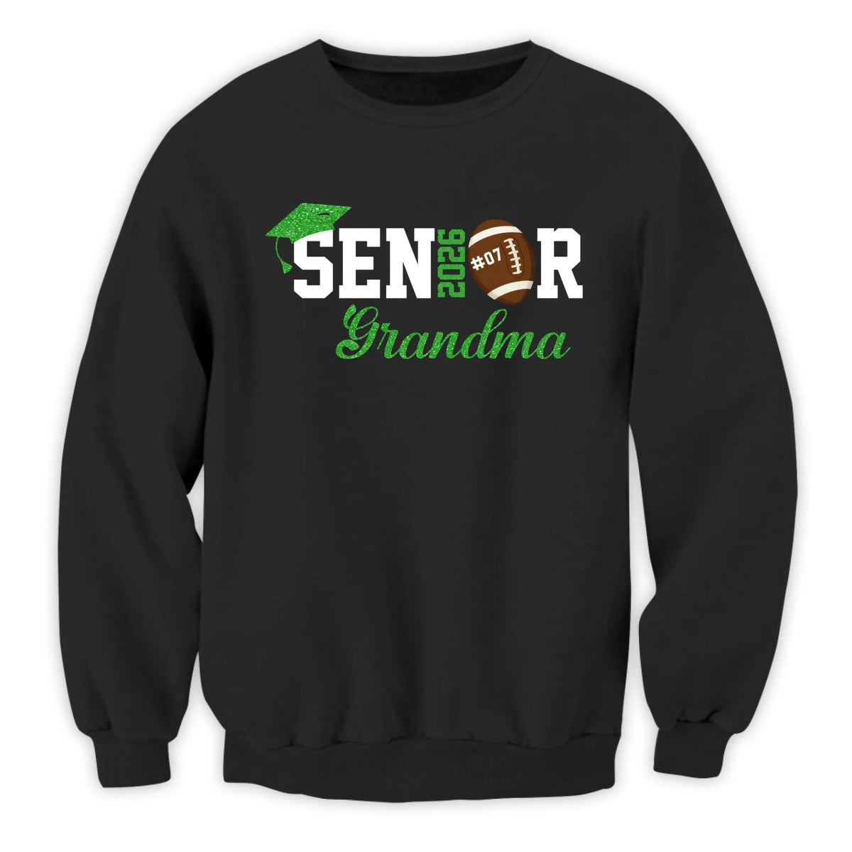 Glitter Senior 2026 Football Family - Personalized T-Shirt, Football Matching T-shirt, Family Gift, Football Lover Gift