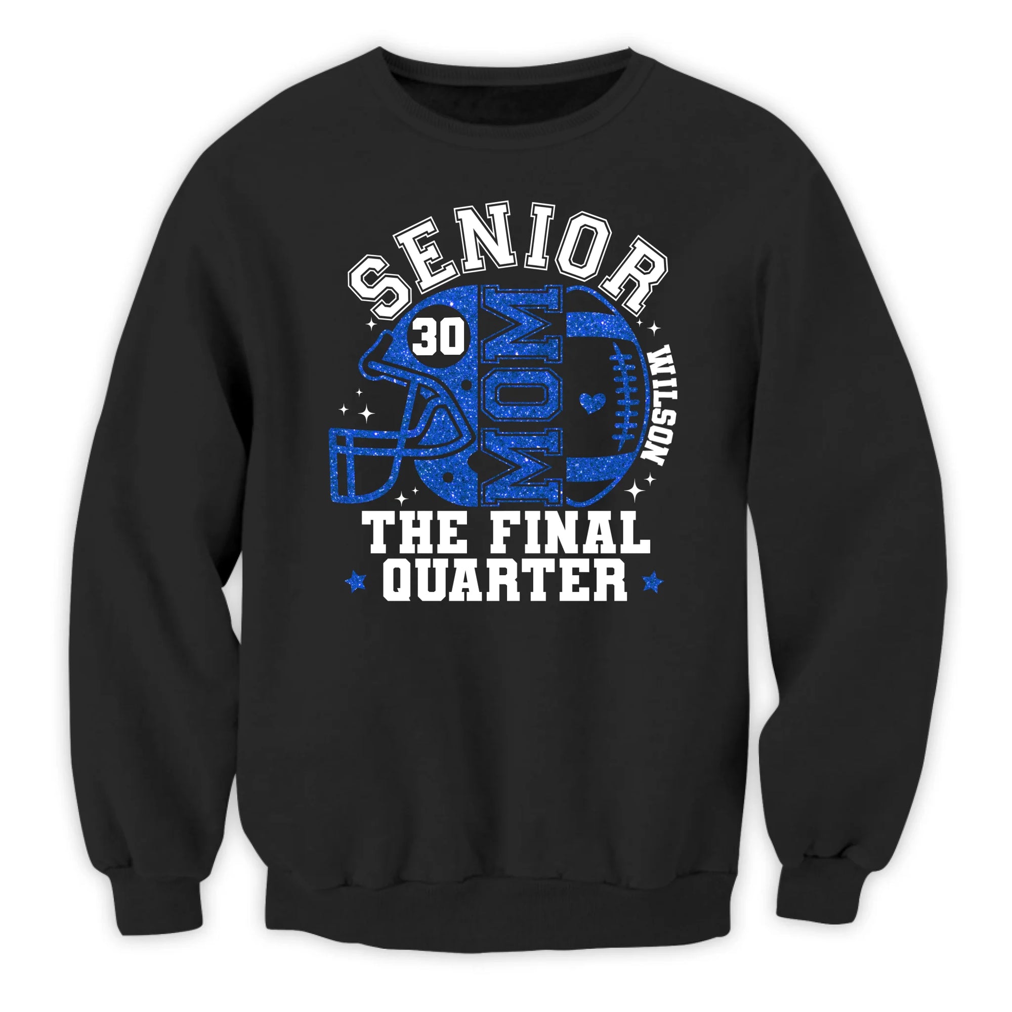 Custom Senior Mom the Final Quarter - Personalized Hoodie, Custom Football Grandma/Grandpa Gift
