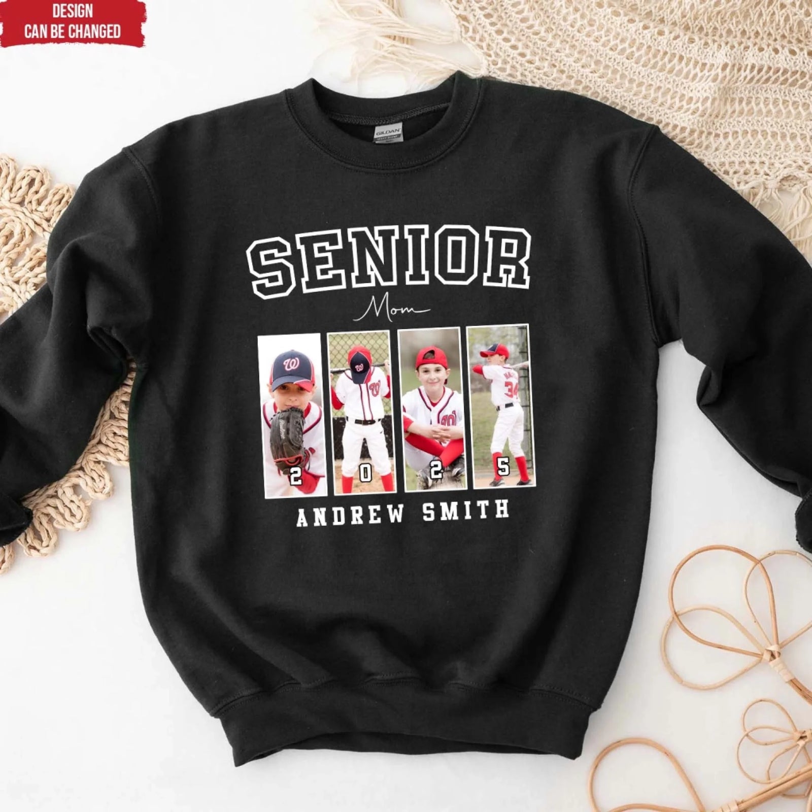 Custom Photo Colored Senior Mom  - Personalized Hoodie, Sport Mom Gift, Graduation Family Shirt